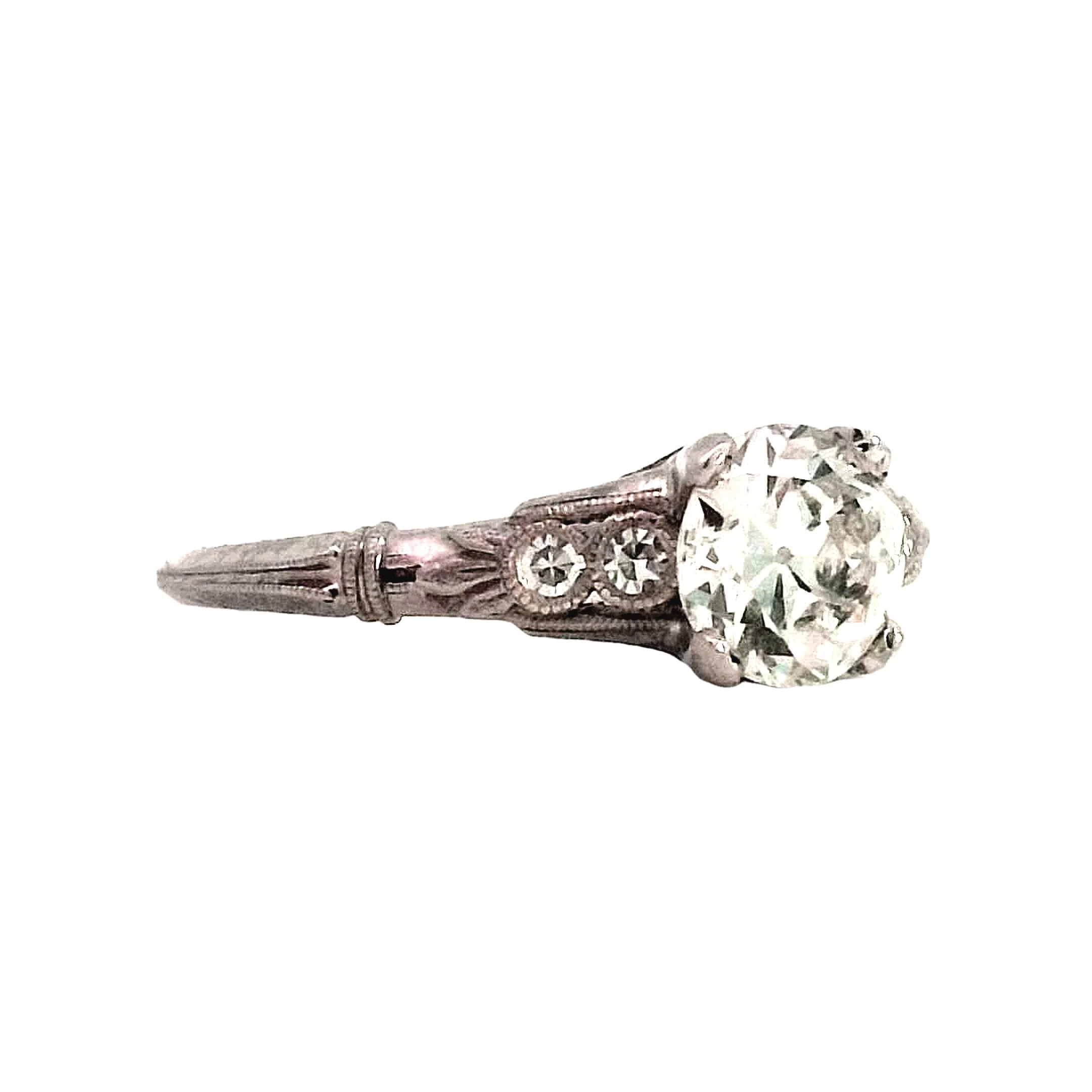 1.04 Antique Old Euro Diamond Engagement Ring - Image 3