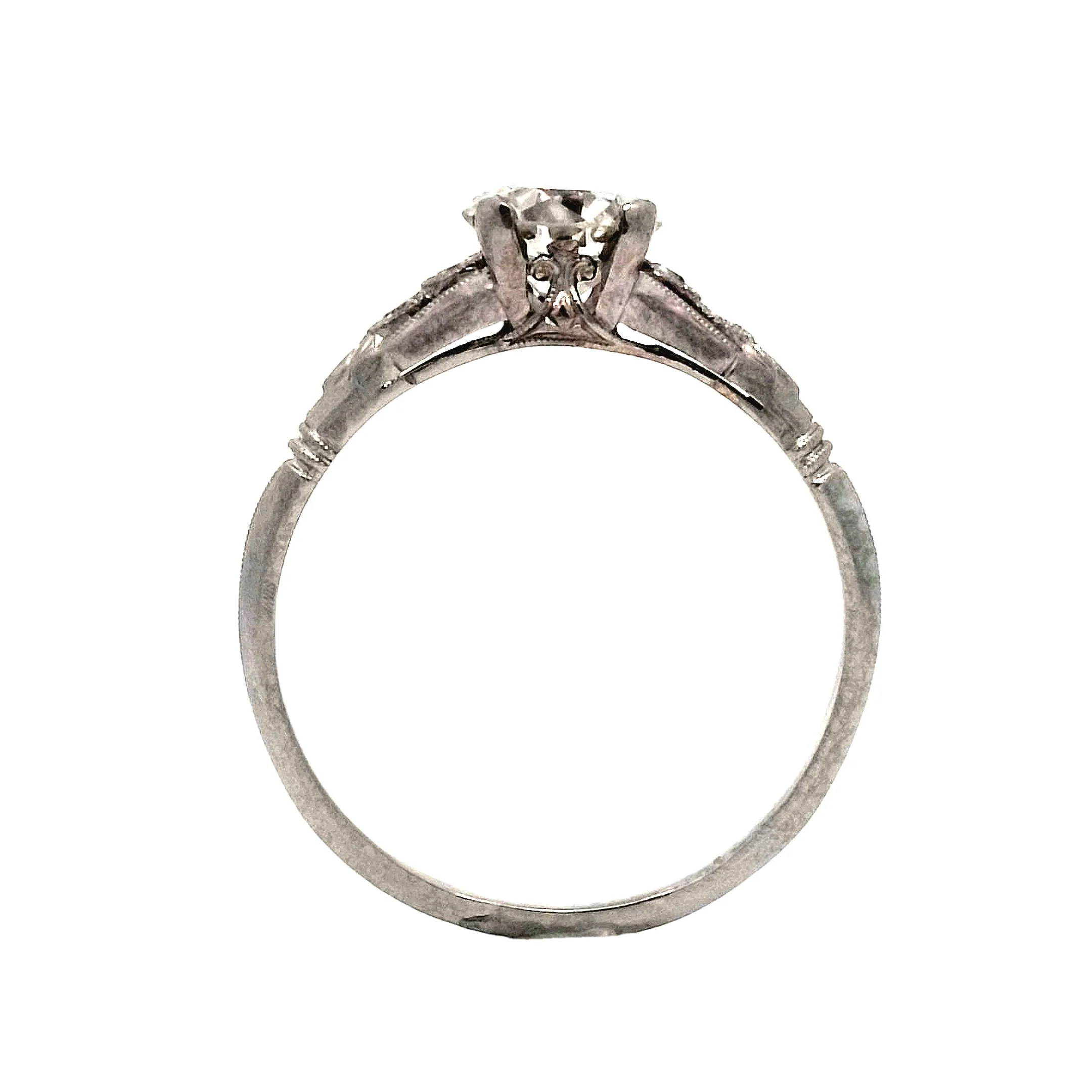 1.04 Antique Old Euro Diamond Engagement Ring - Image 4