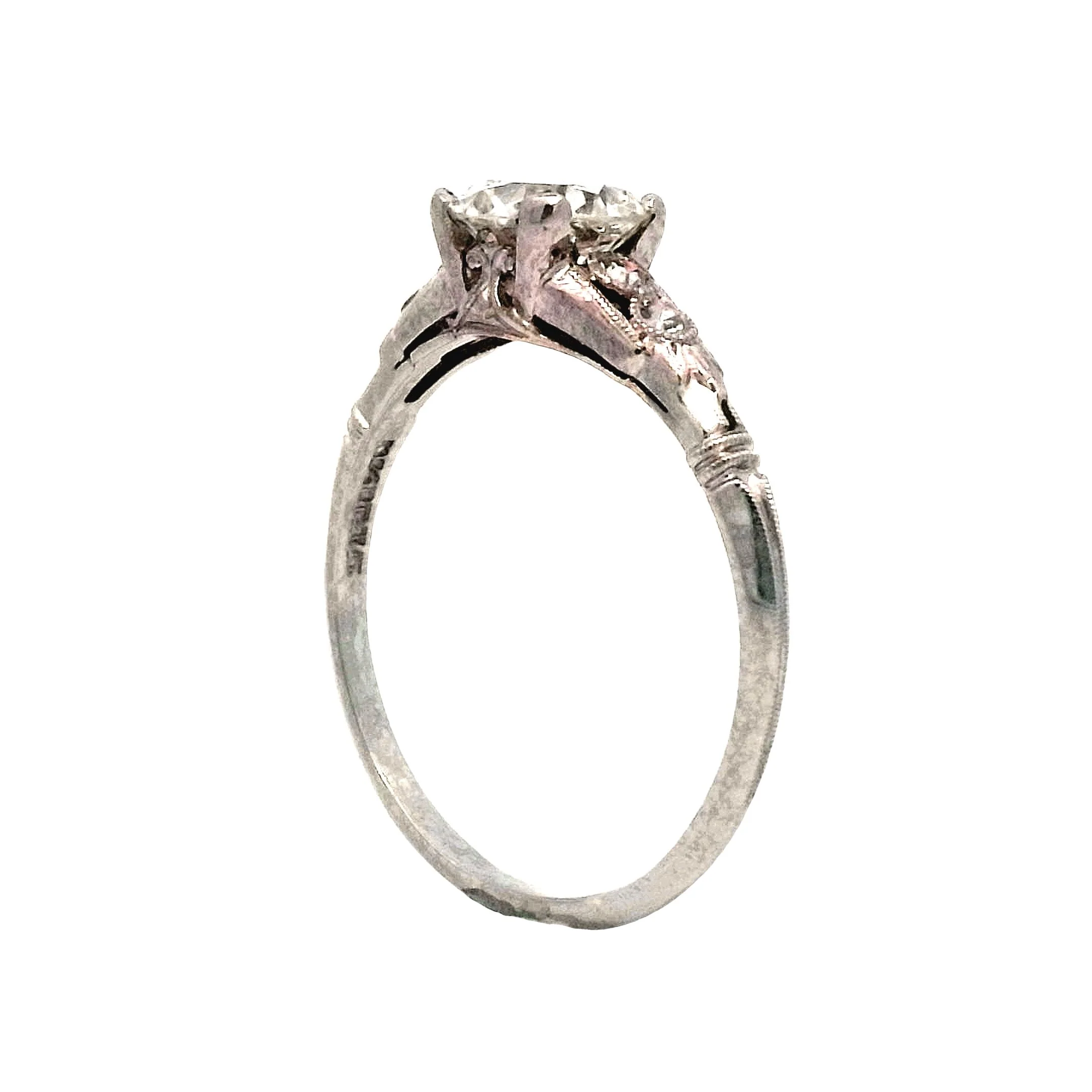 1.04 Antique Old Euro Diamond Engagement Ring - Image 5
