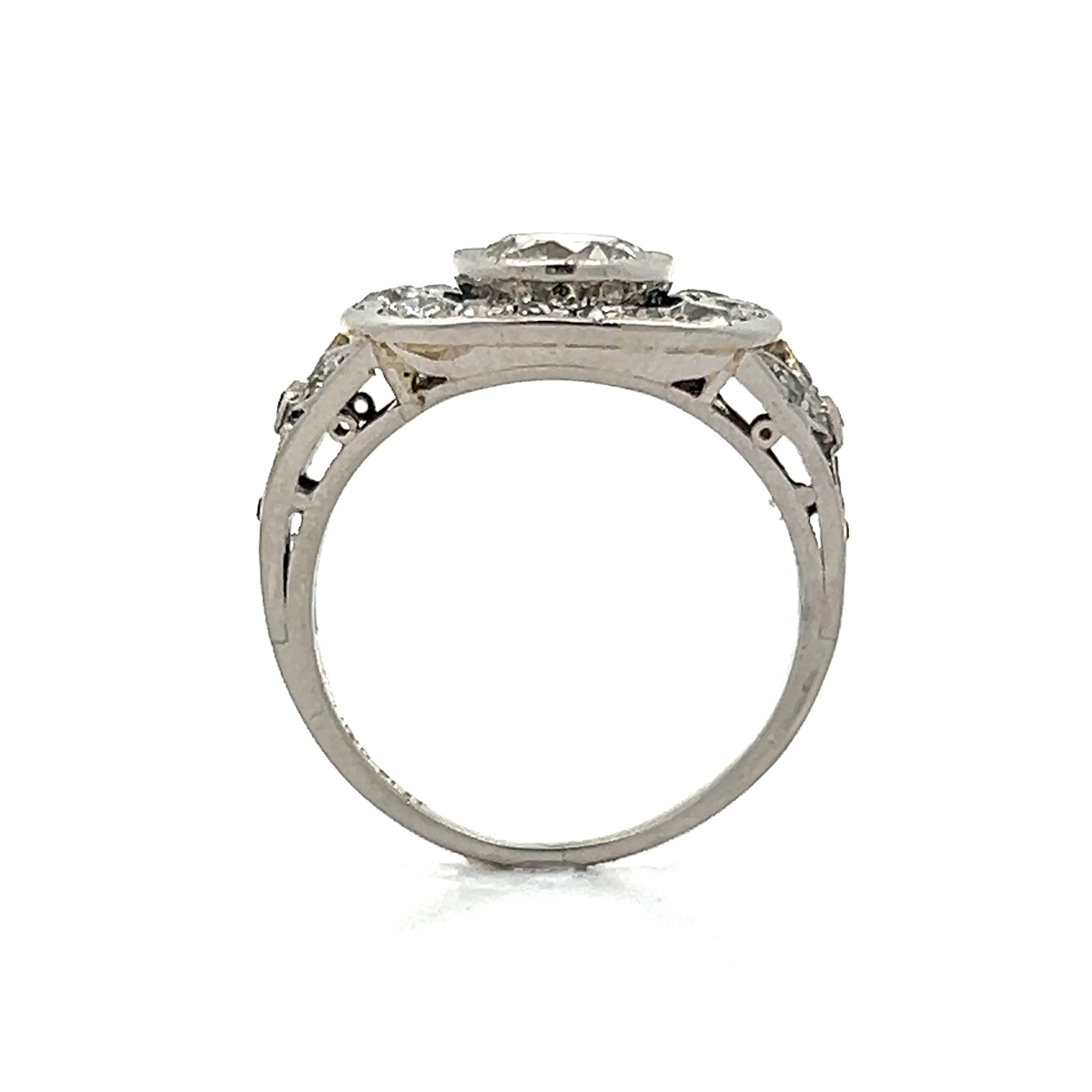 1.04 Art Deco Diamond Bezel Engagement Ring in Platinum - Image 4