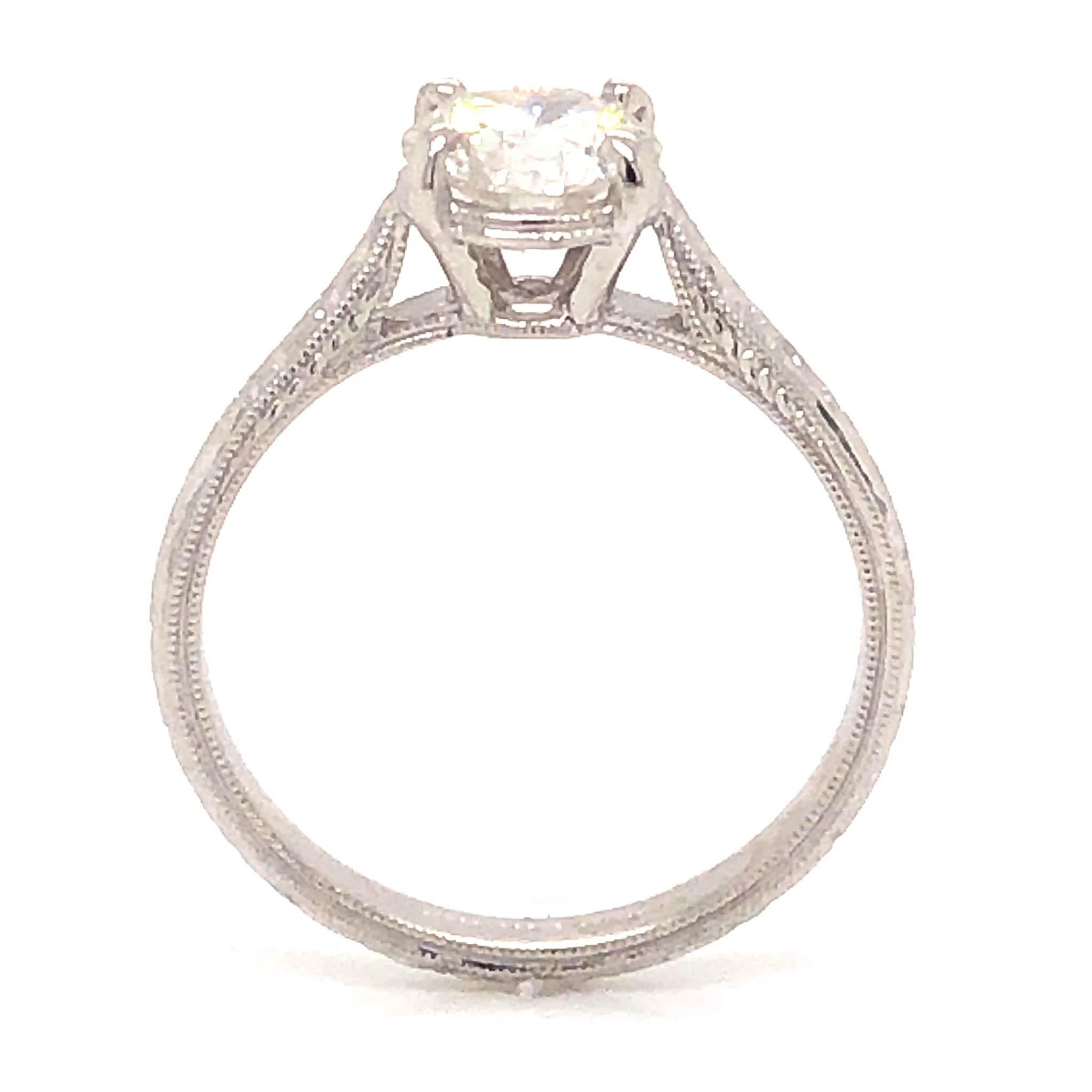 1.04 Art Deco Diamond Engagement Ring in 18K White Gold - Image 4