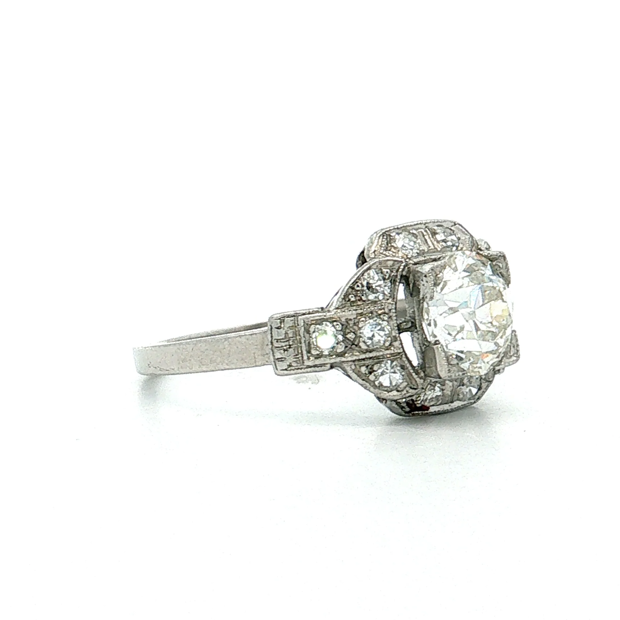 1.04 Art Deco Diamond Engagement Ring Platinum - Image 3