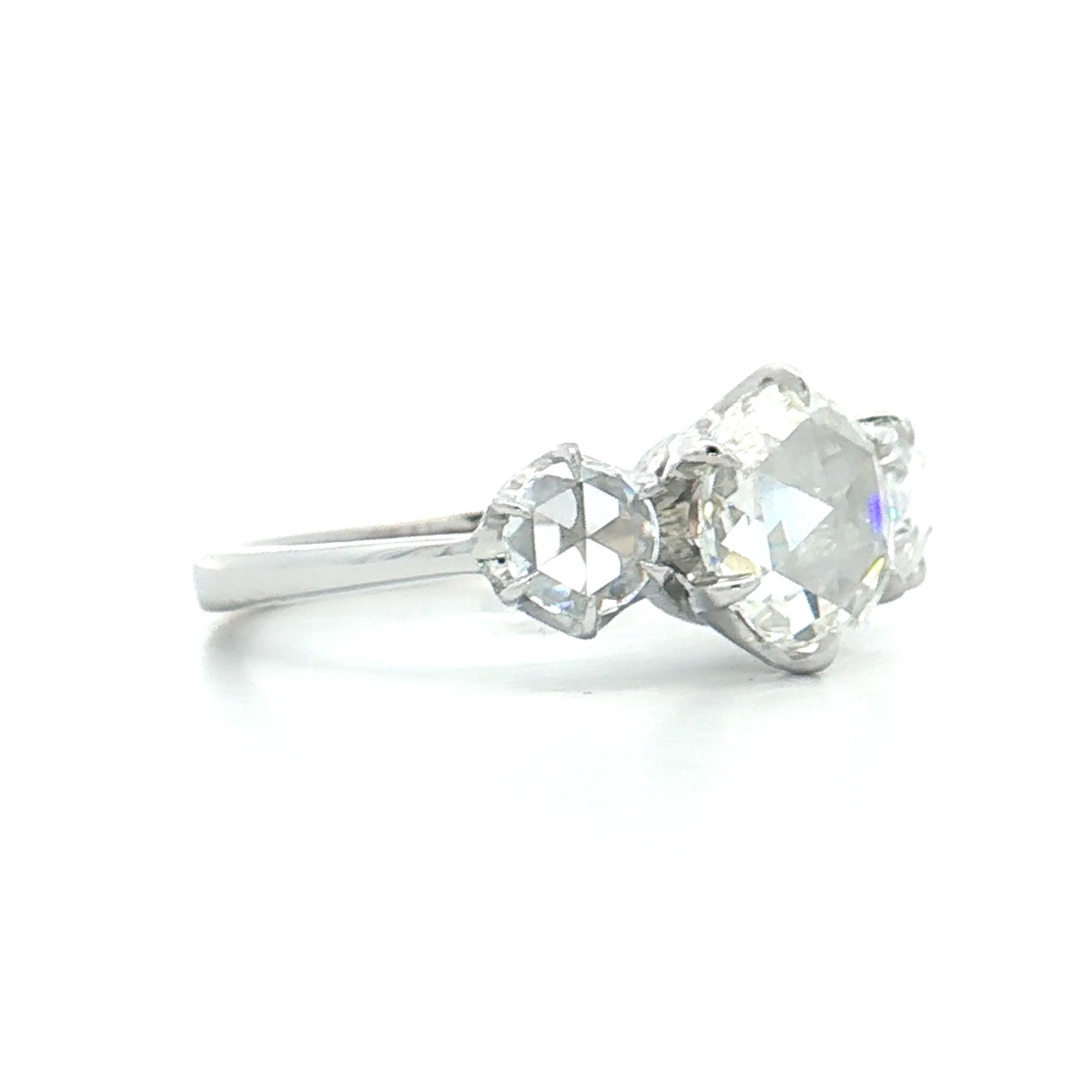 1.04 GIA Rose Cut Diamond Engagement Ring 14k - Image 3