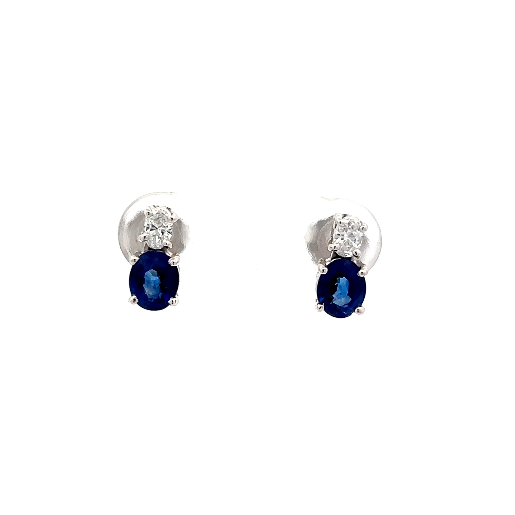 1.04 Sapphire & Diamond Earring Studs in 18k