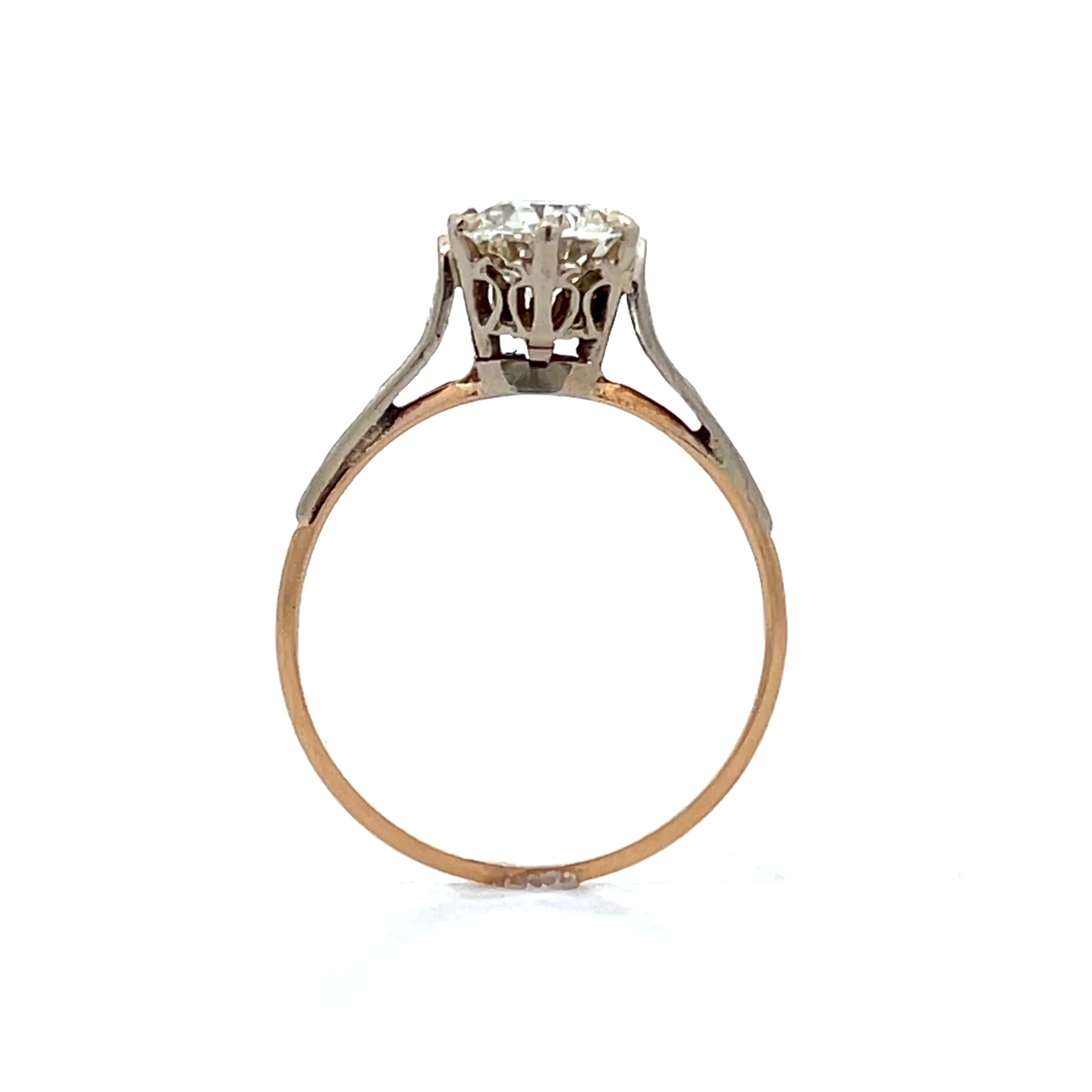 1.04 Vintage Retro Solitaire Diamond Engagement Ring 14k - Image 4