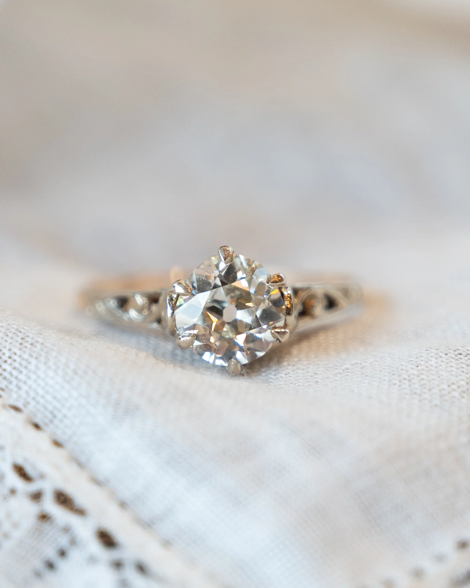 1.04 Vintage Retro Solitaire Diamond Engagement Ring 14k - Image 6