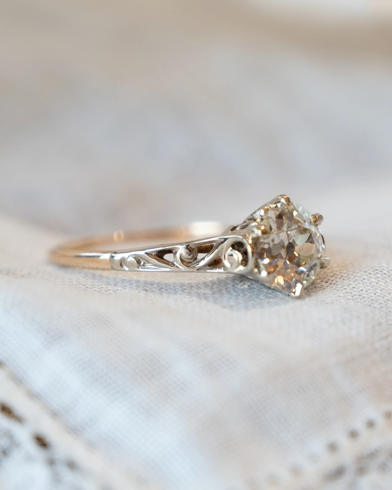 1.04 Vintage Retro Solitaire Diamond Engagement Ring 14k - Image 7