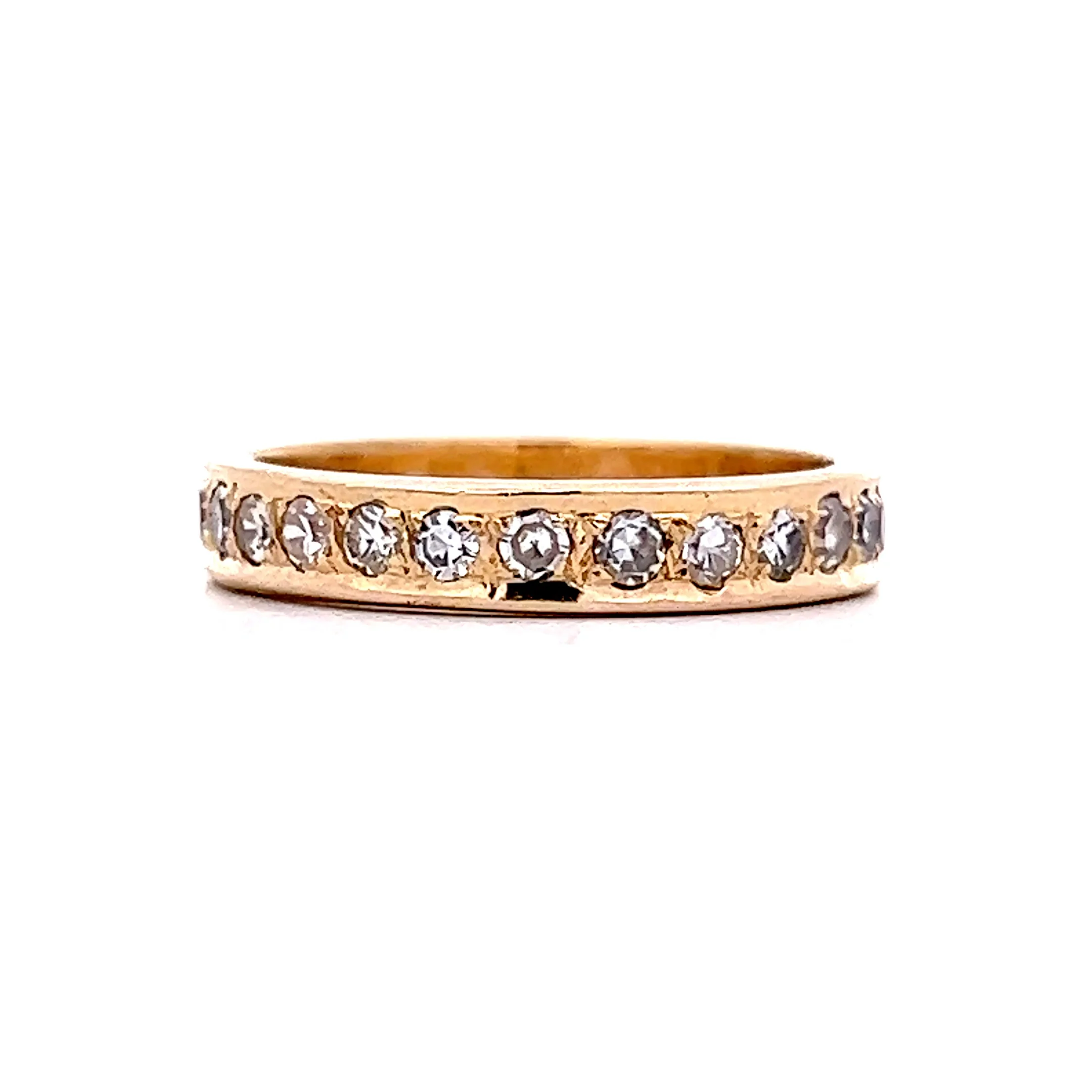 Vintage Diamond Eternity Wedding Band in 14k Yellow Gold