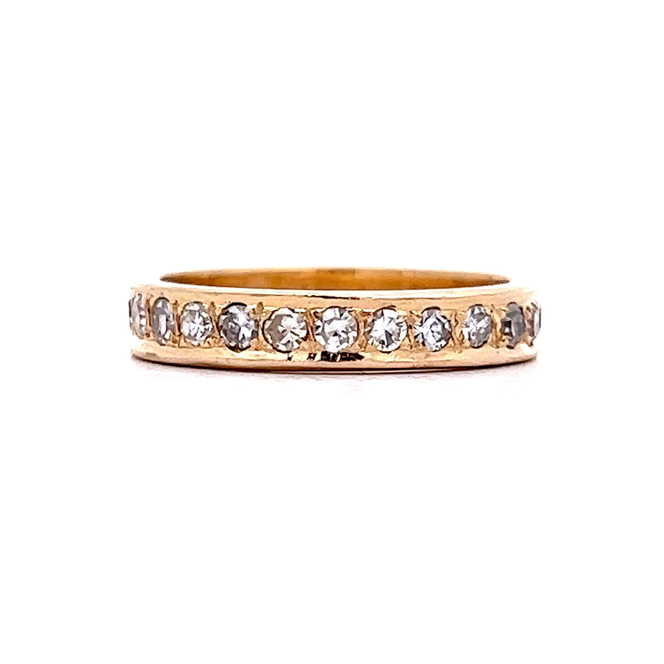 Vintage Diamond Eternity Wedding Band in 14k Yellow Gold - Image 2
