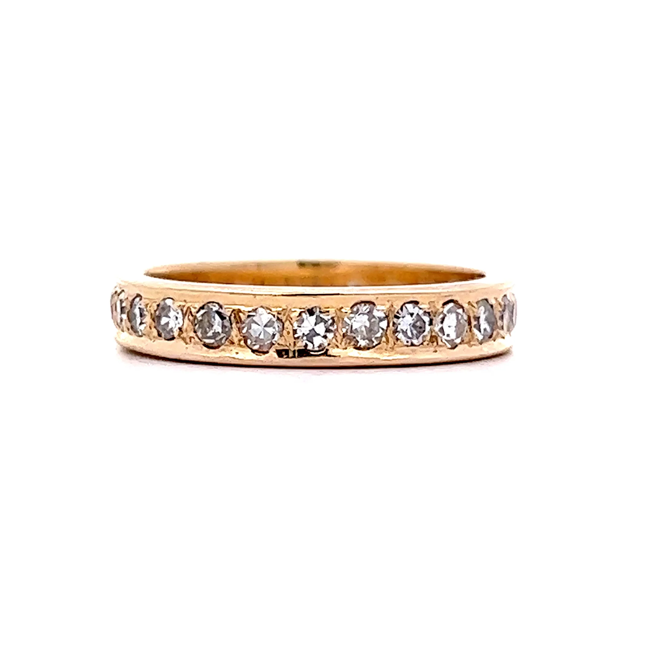 Vintage Diamond Eternity Wedding Band in 14k Yellow Gold - Image 3
