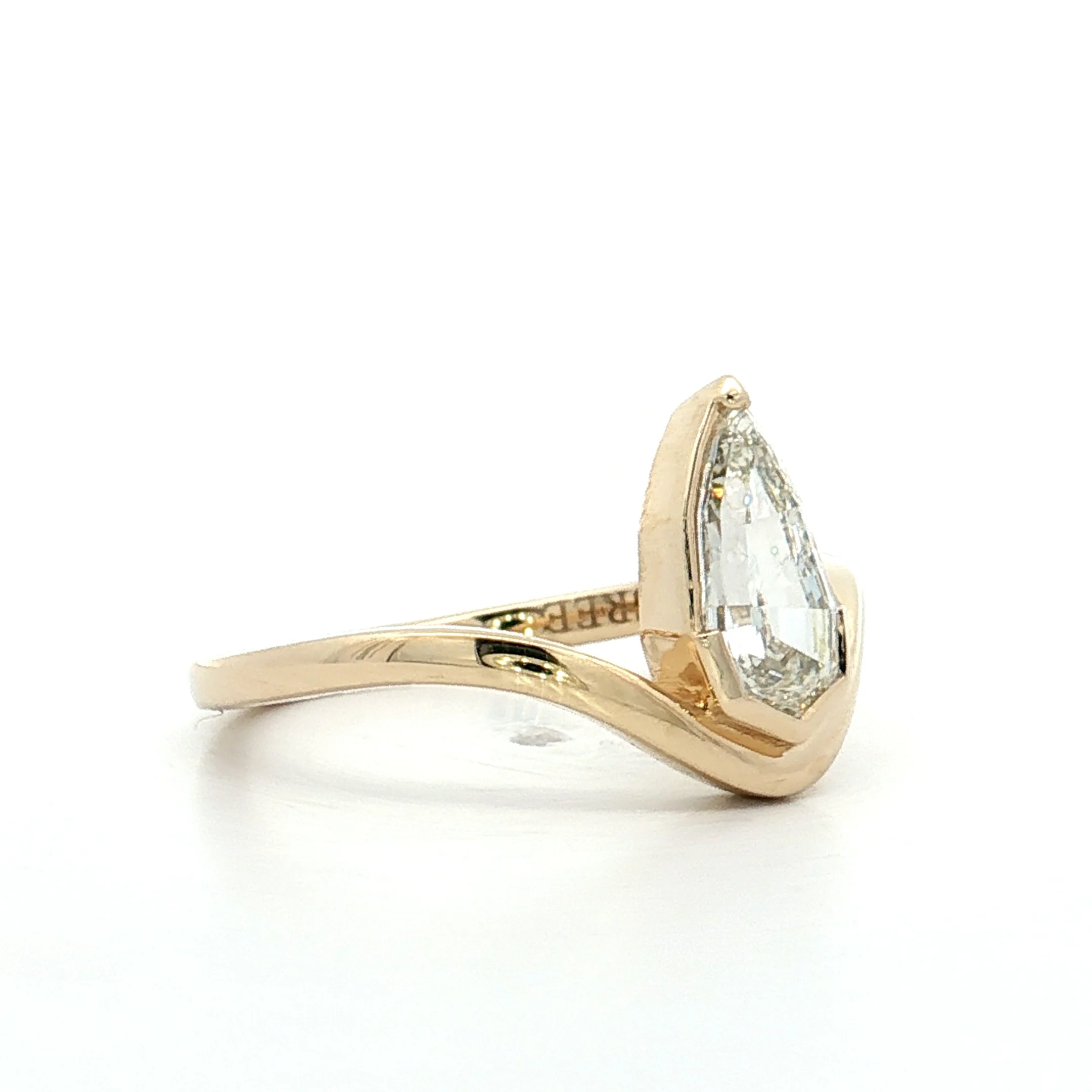 1.05 GIA Pear Step Diamond Engagement Ring 14k - Image 3