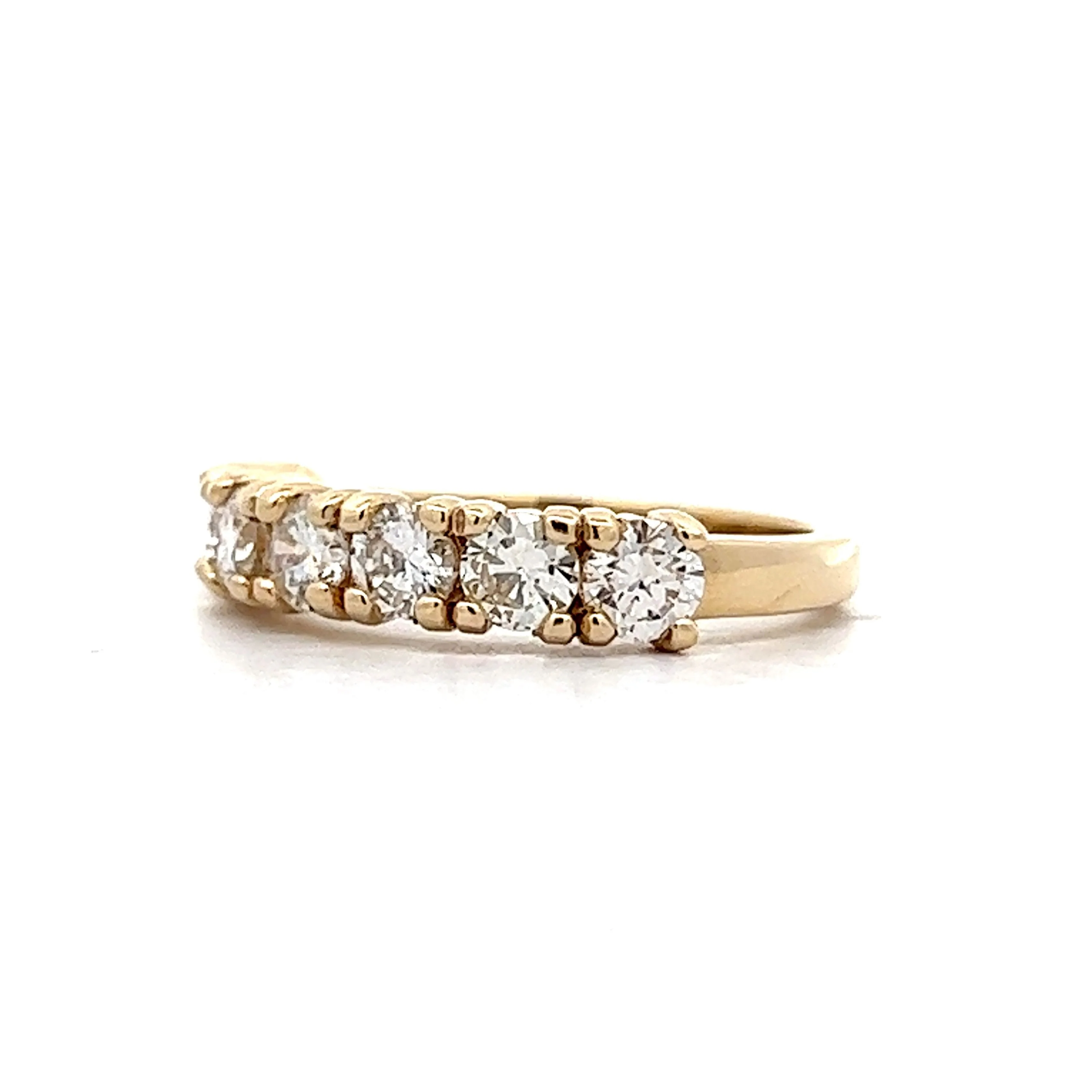 1.05 Round Brilliant Diamond Wedding Band in Yellow Gold - Image 2