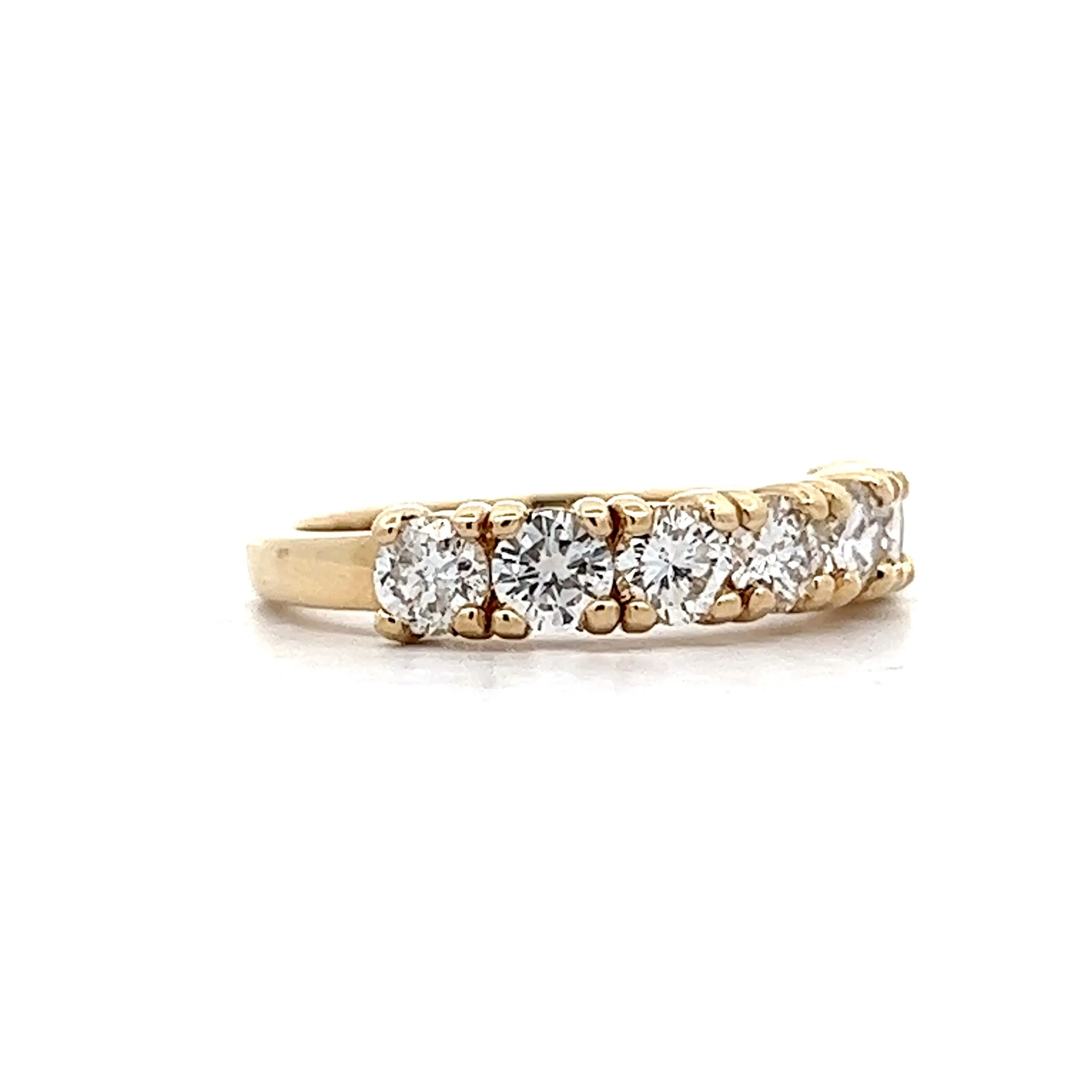 1.05 Round Brilliant Diamond Wedding Band in Yellow Gold - Image 3
