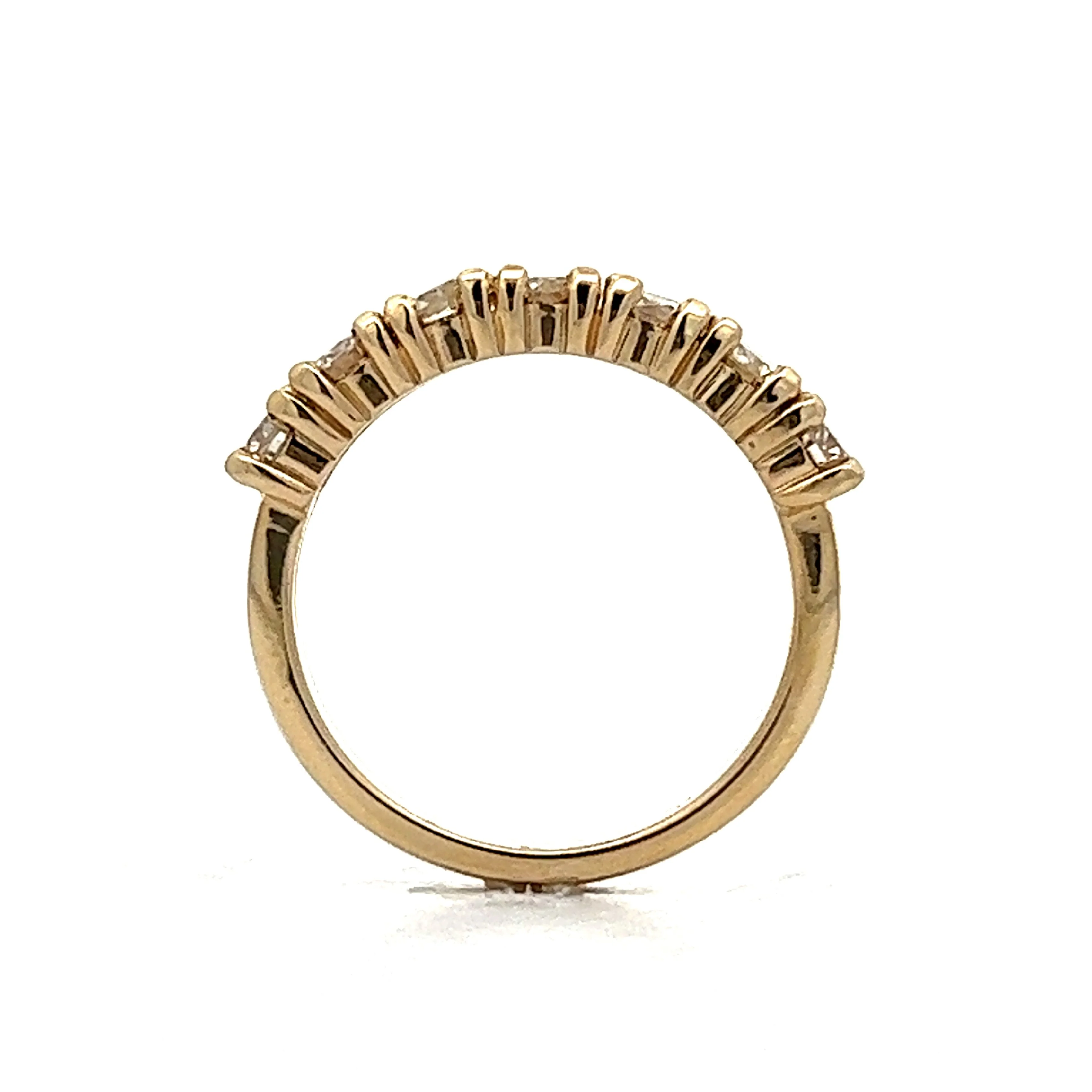 1.05 Round Brilliant Diamond Wedding Band in Yellow Gold - Image 4