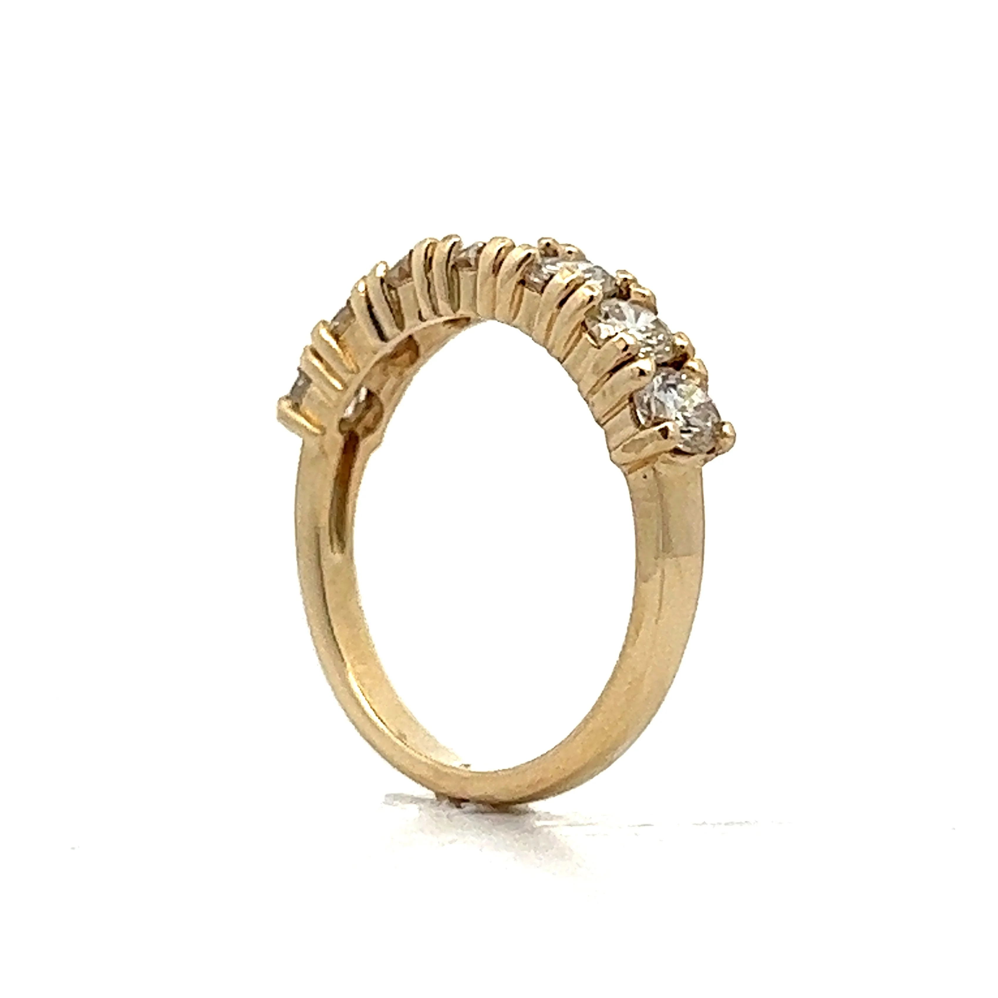 1.05 Round Brilliant Diamond Wedding Band in Yellow Gold - Image 5