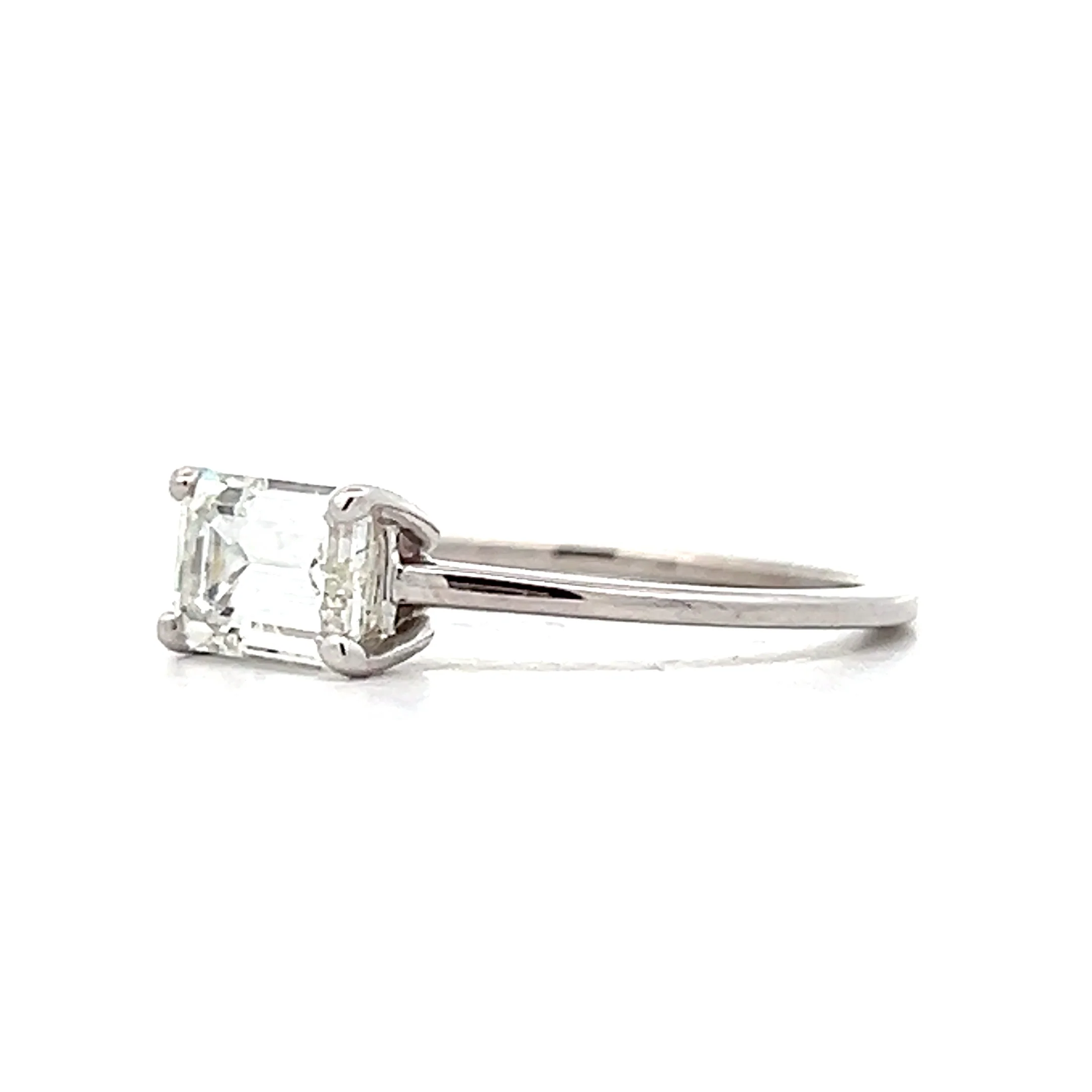 1.06 Emerald Cut Diamond Solitaire Engagement Ring in 14k - Image 2