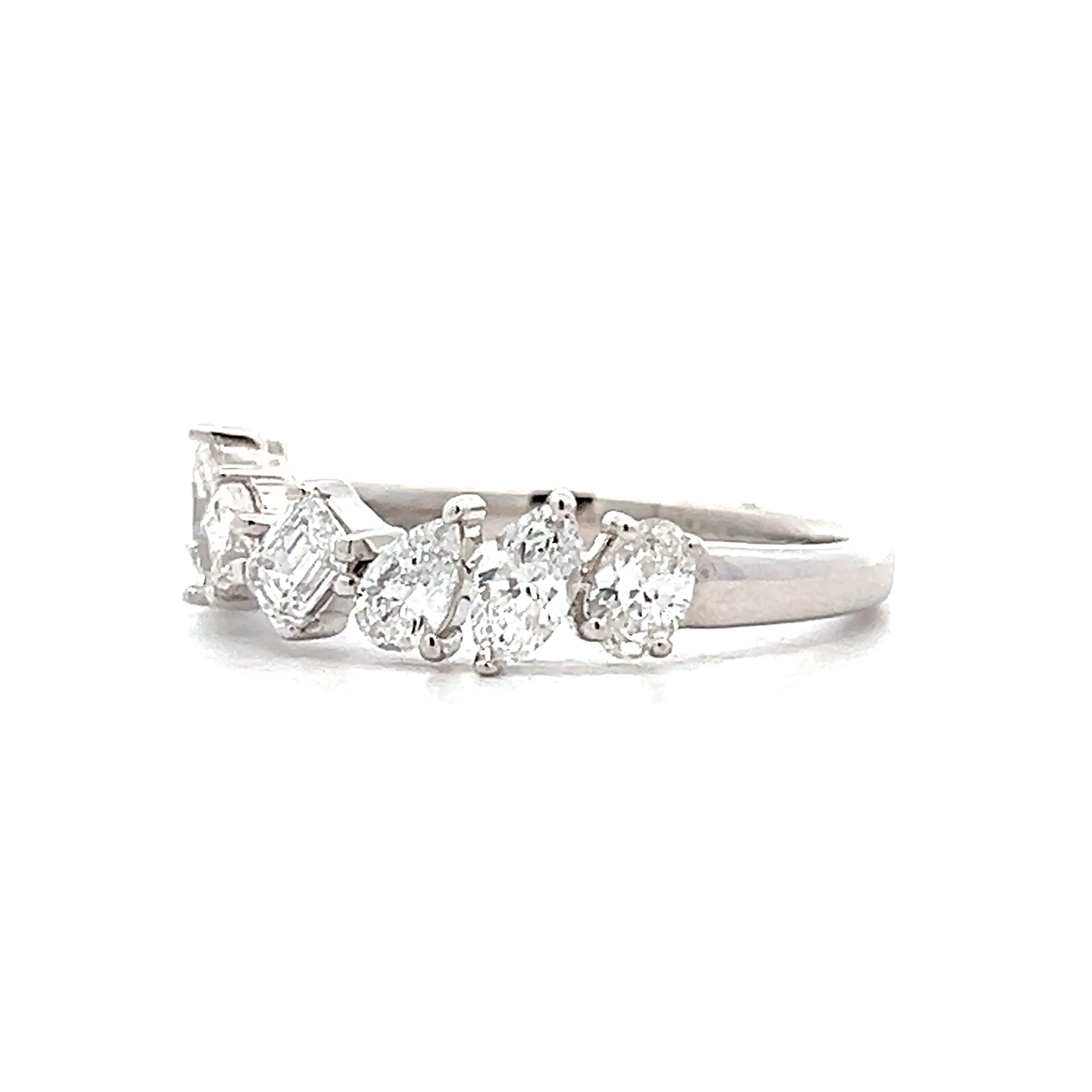 1.06 Mixed Cut Diamond Band in 14k White Gold - Image 2