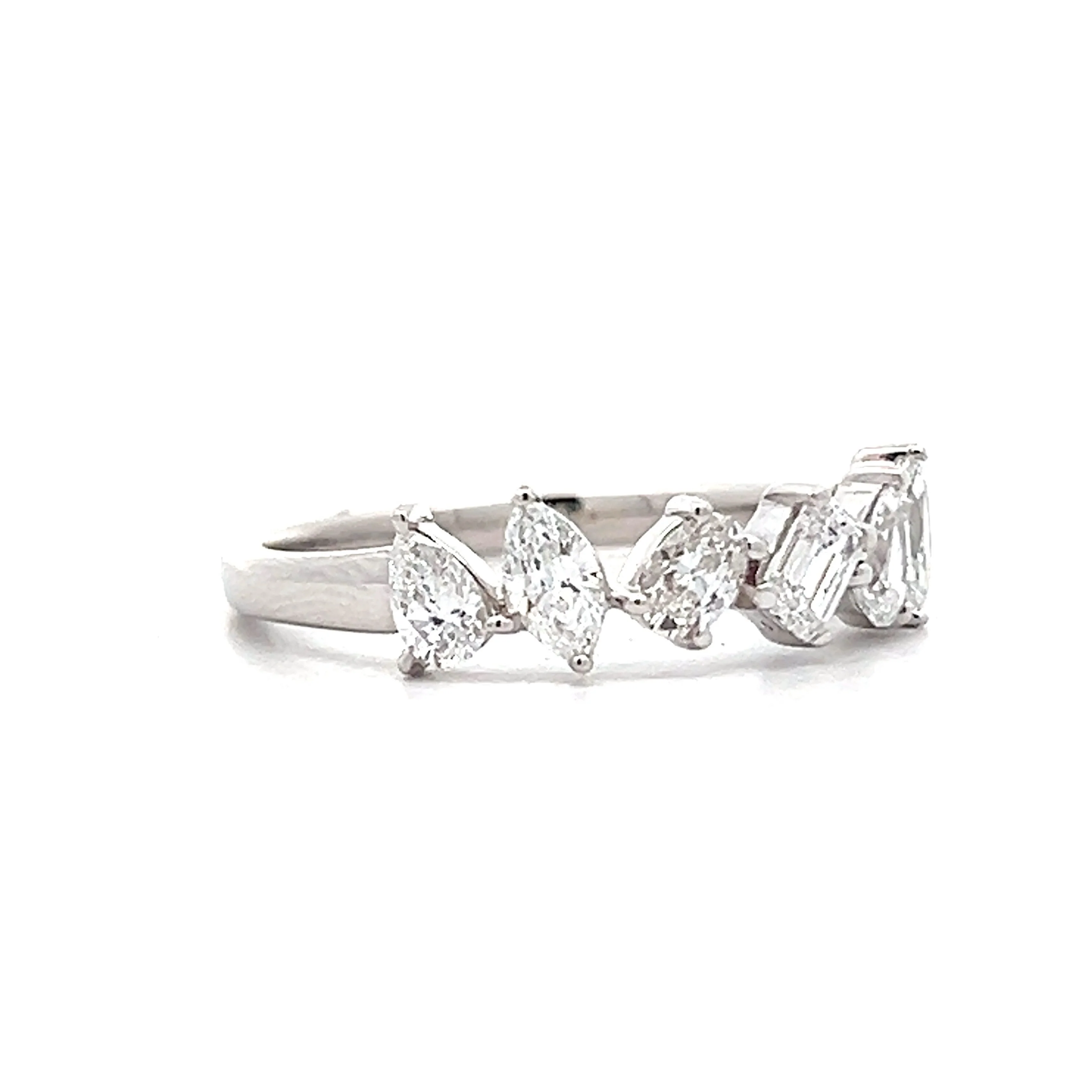 1.06 Mixed Cut Diamond Band in 14k White Gold - Image 3