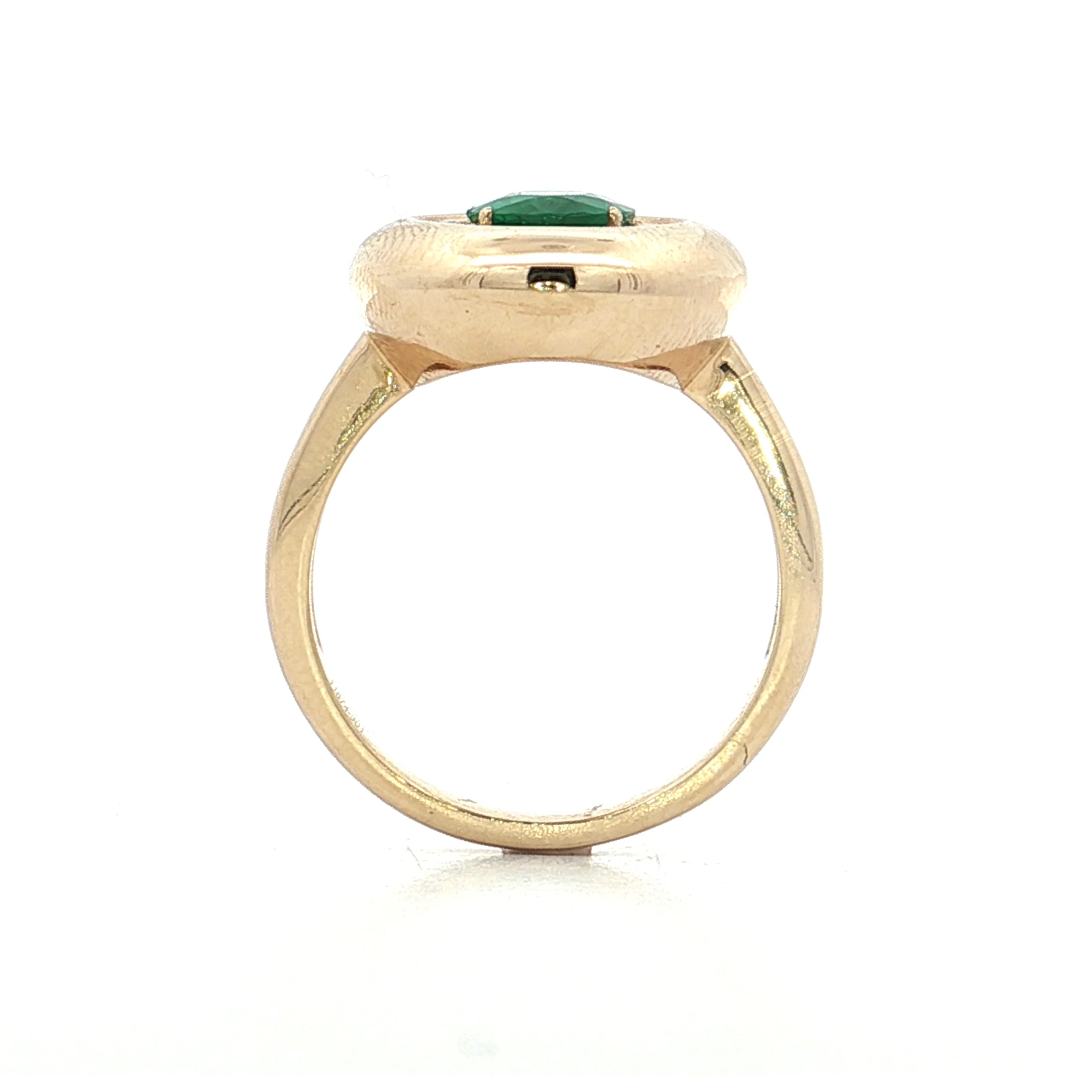 1.06 Oval Emerald & Diamond Cocktail Ring 14k - Image 4
