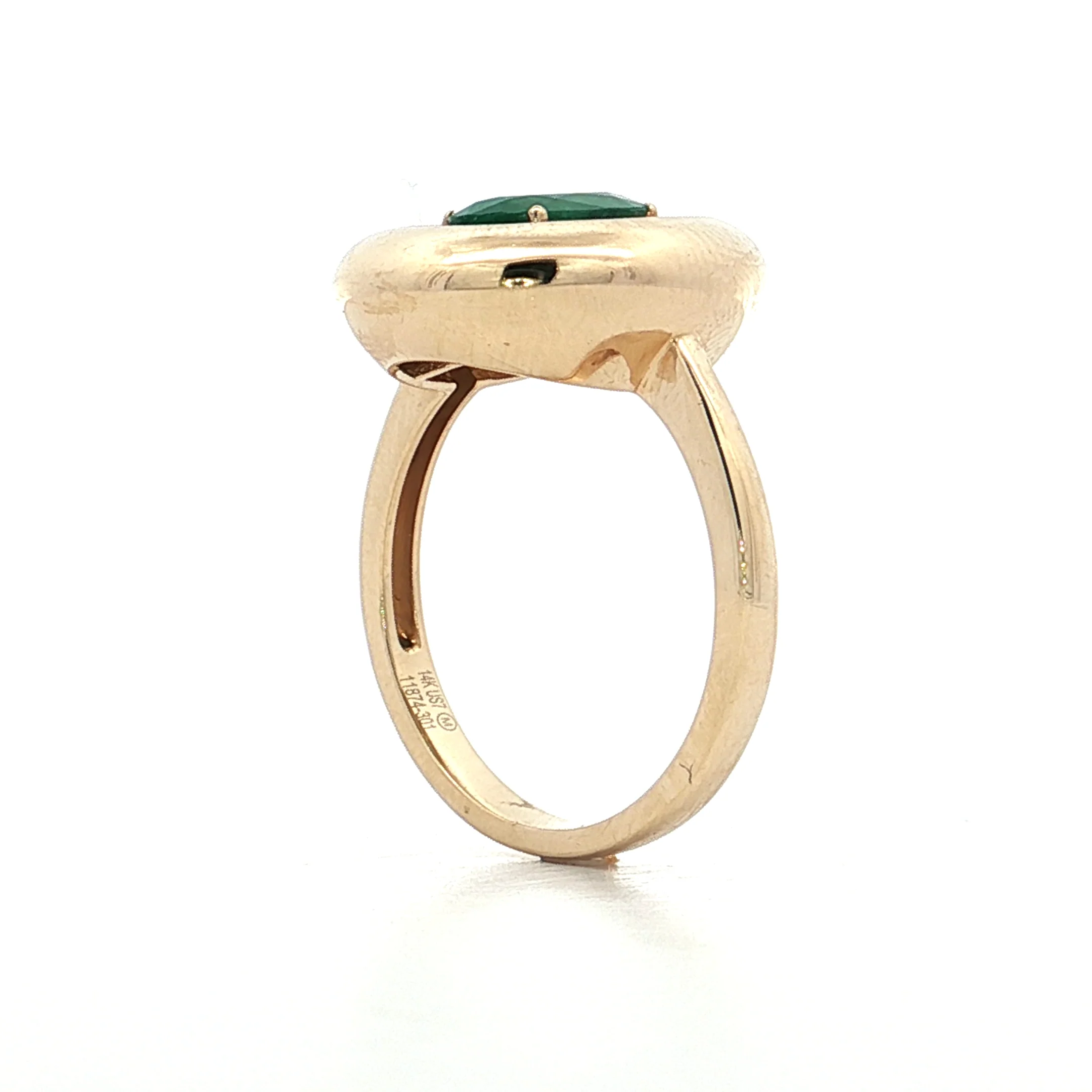 1.06 Oval Emerald & Diamond Cocktail Ring 14k - Image 5