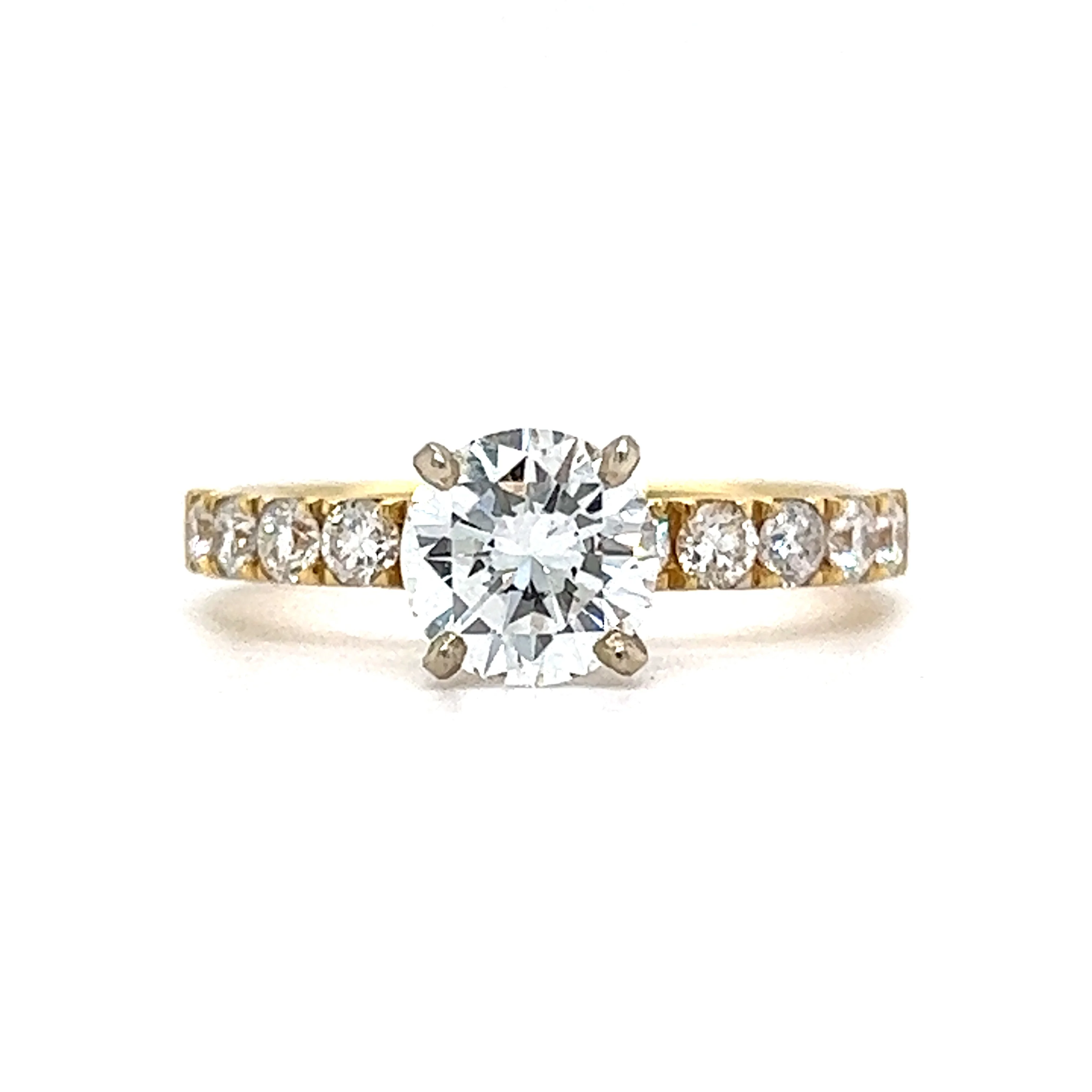 1.06 Solitaire Diamond Engagement Ring in 18k Yellow Gold