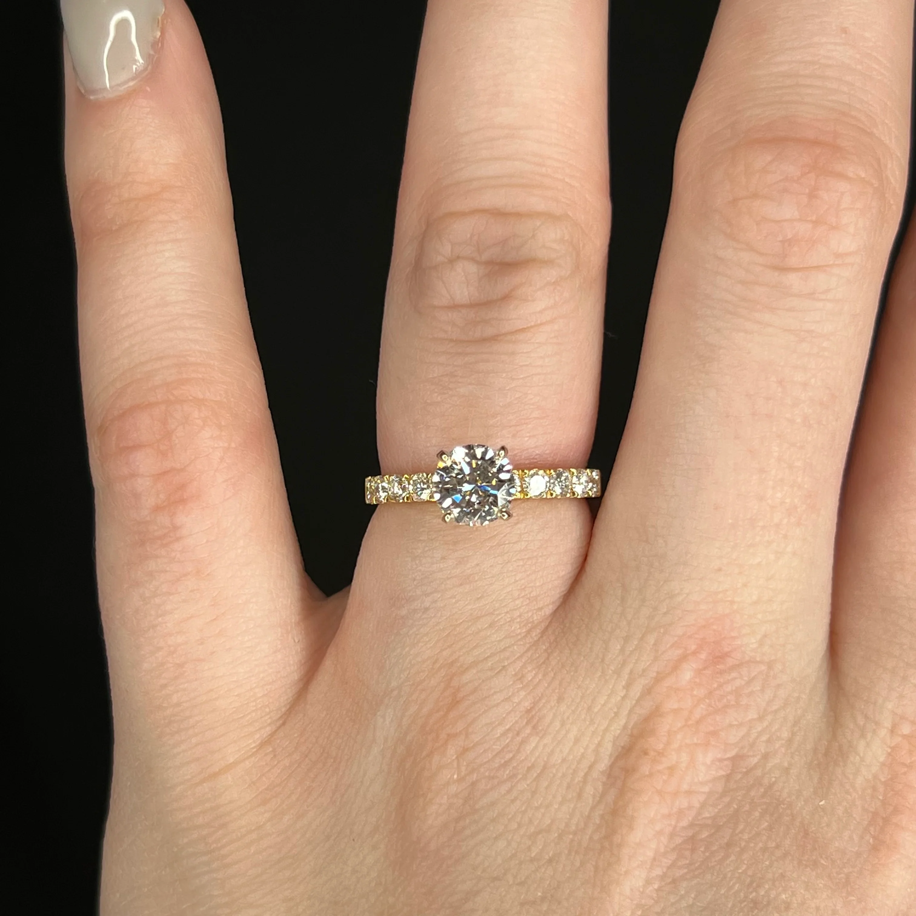 1.06 Solitaire Diamond Engagement Ring in 18k Yellow Gold - Image 6