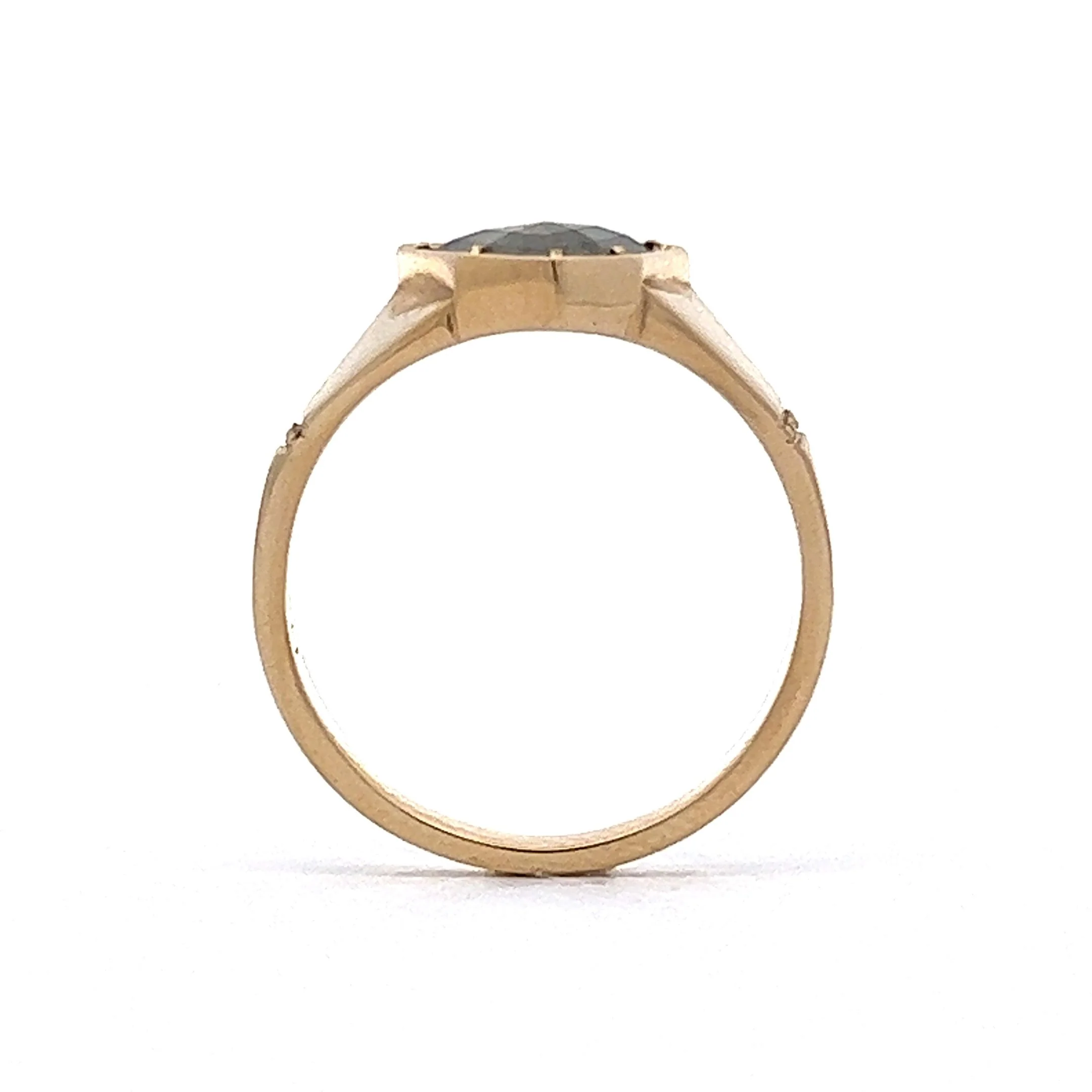 1.06 Grey Shield Cut Diamond Engagement Ring in 14k Yellow Gold - Image 4