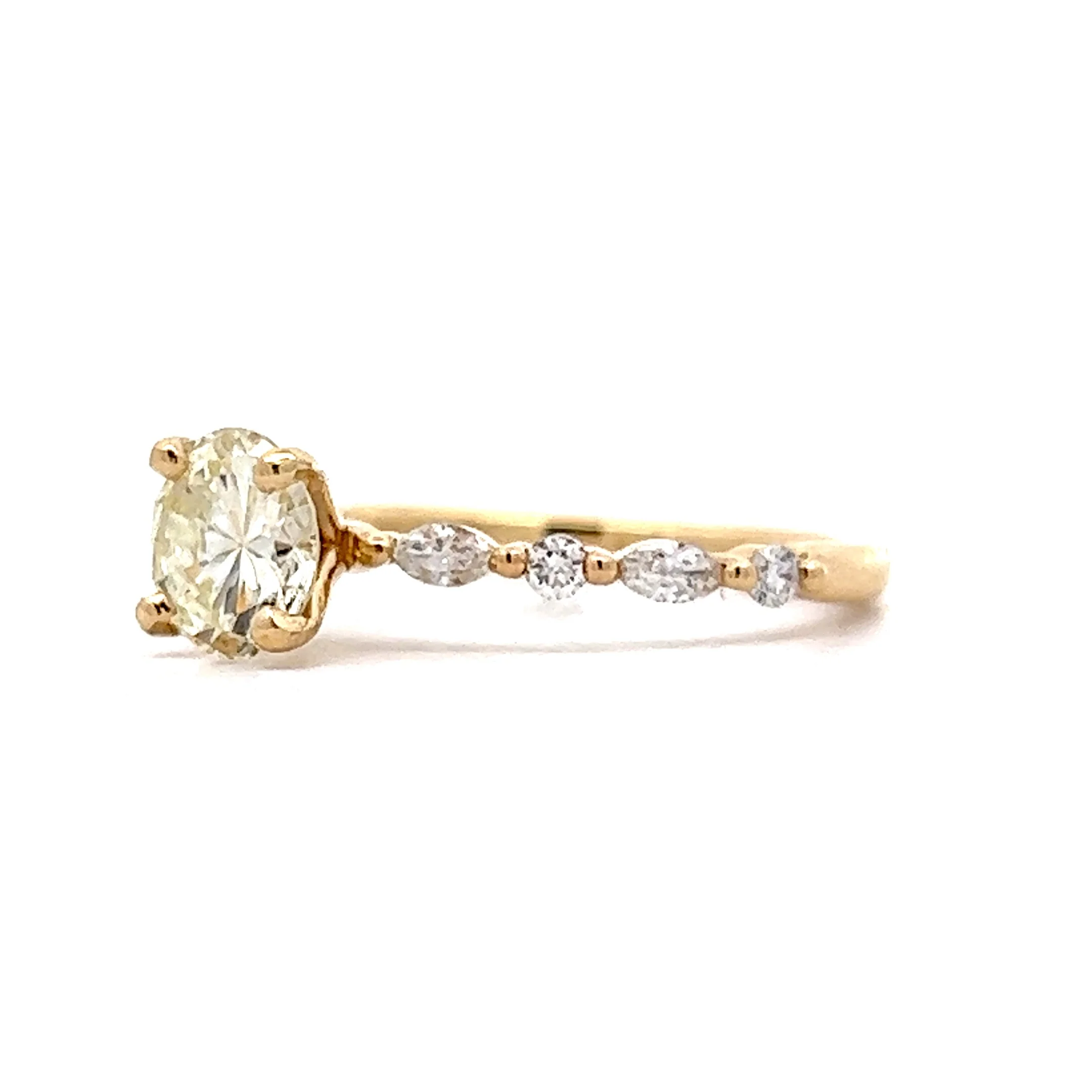 1 Carat Round Diamond Engagement Ring in 14k Yellow Gold - Image 2