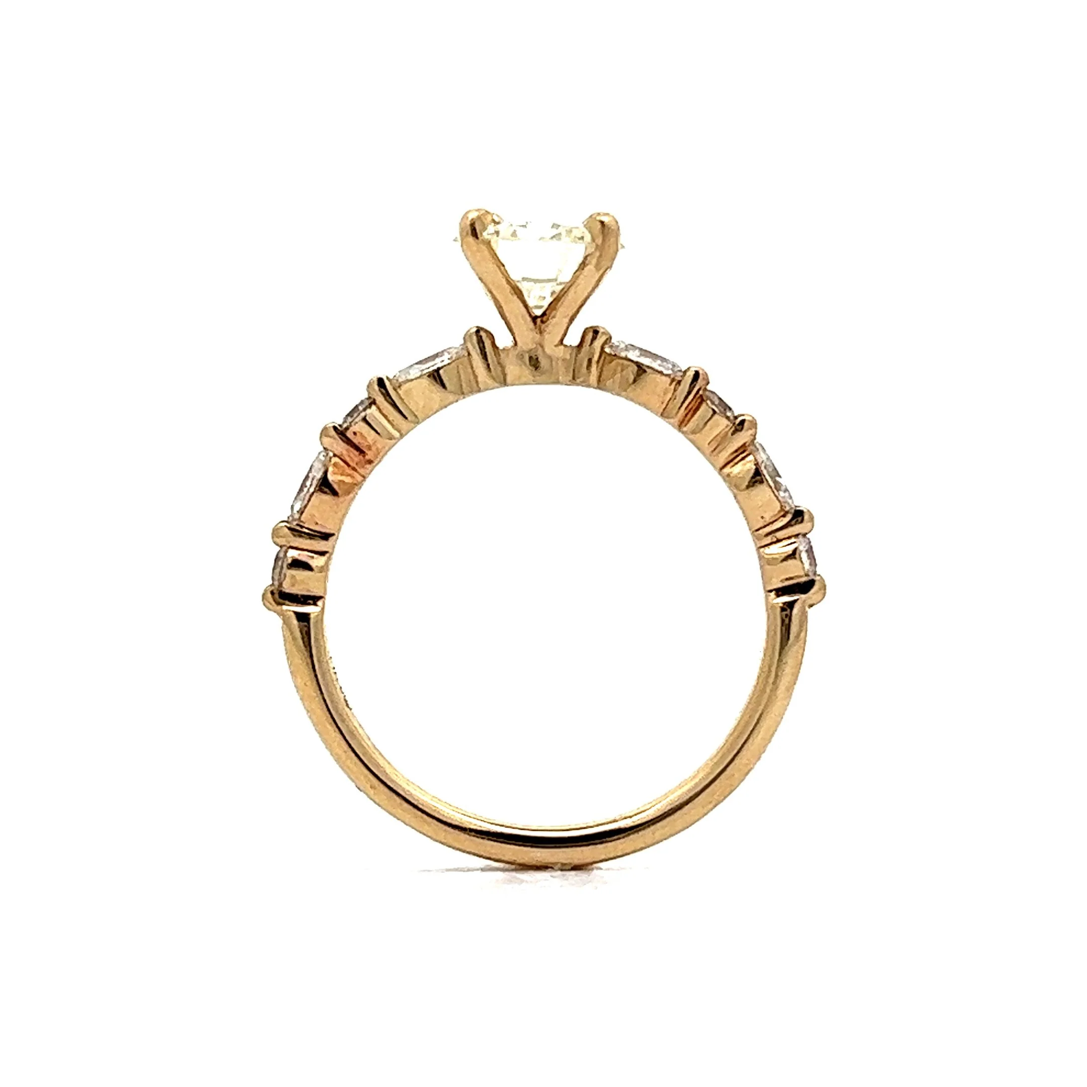 1 Carat Round Diamond Engagement Ring in 14k Yellow Gold - Image 4