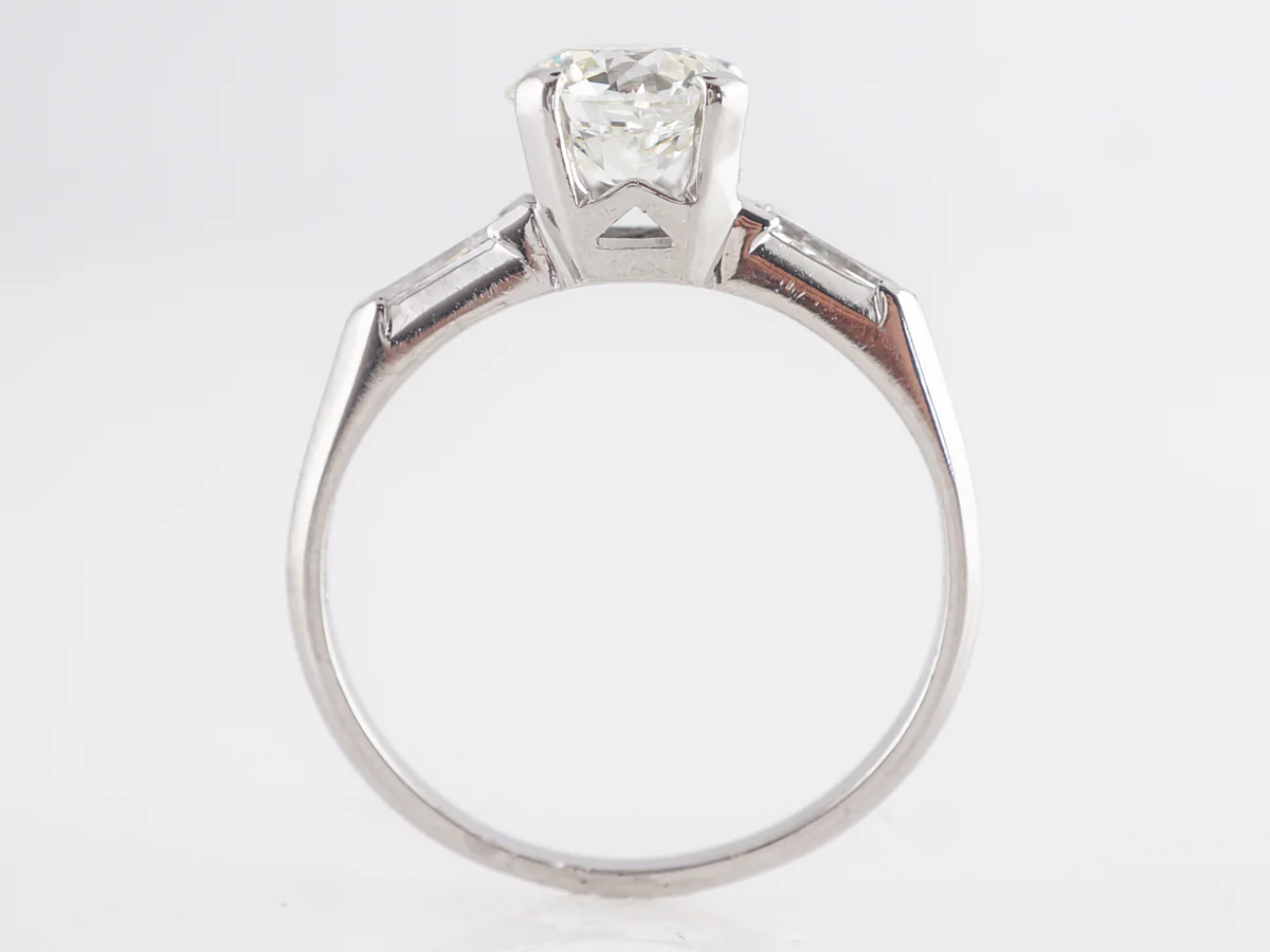 1.07 Mid-Century Round Diamond Engagement Ring in Platinum - Image 4