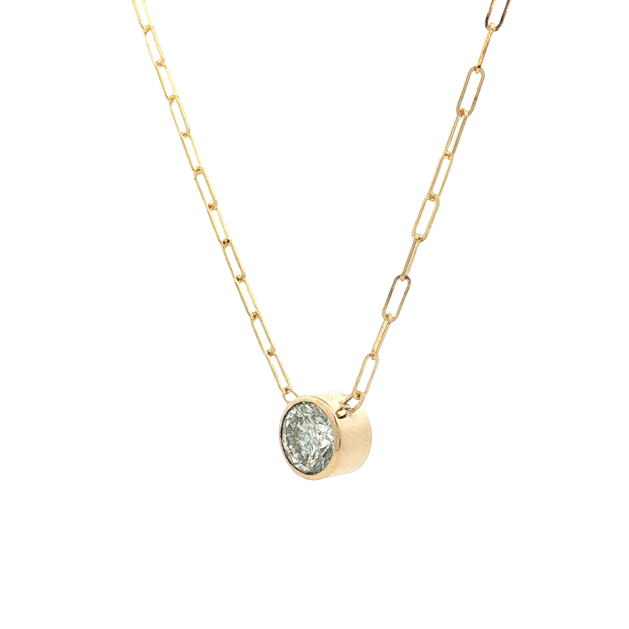 1.07 Round Brilliant Diamond Pendant Necklace 14k - Image 2