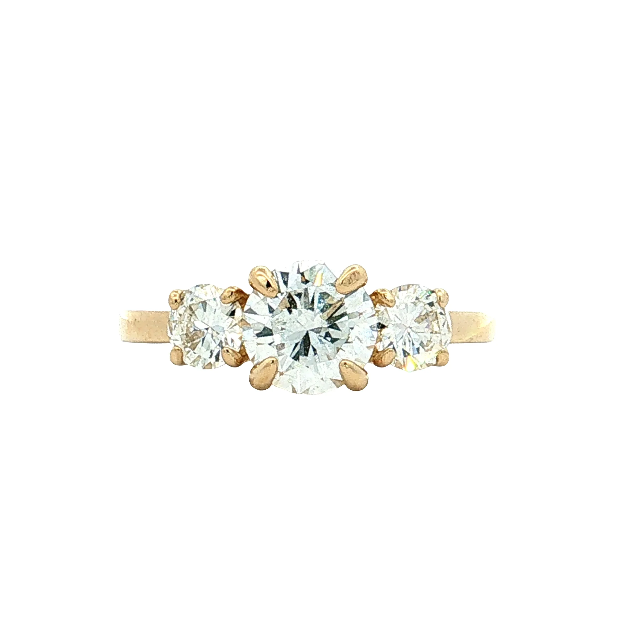 1.07 Three Stone Diamond Engagement Ring 14k