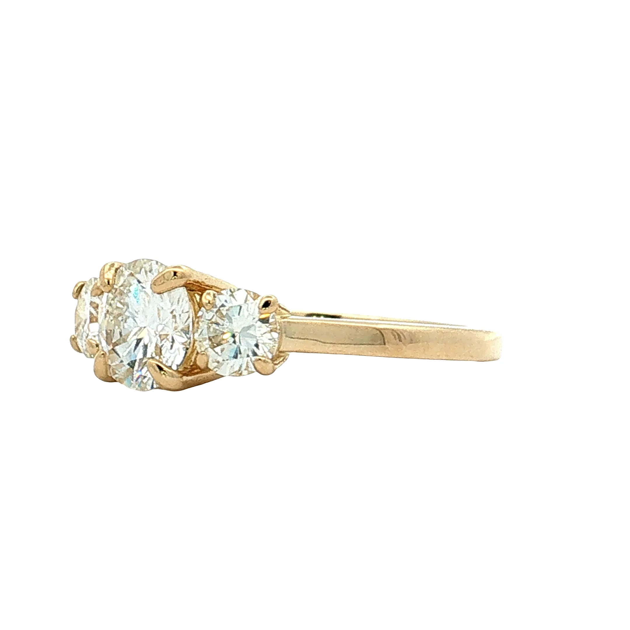 1.07 Three Stone Diamond Engagement Ring 14k - Image 2