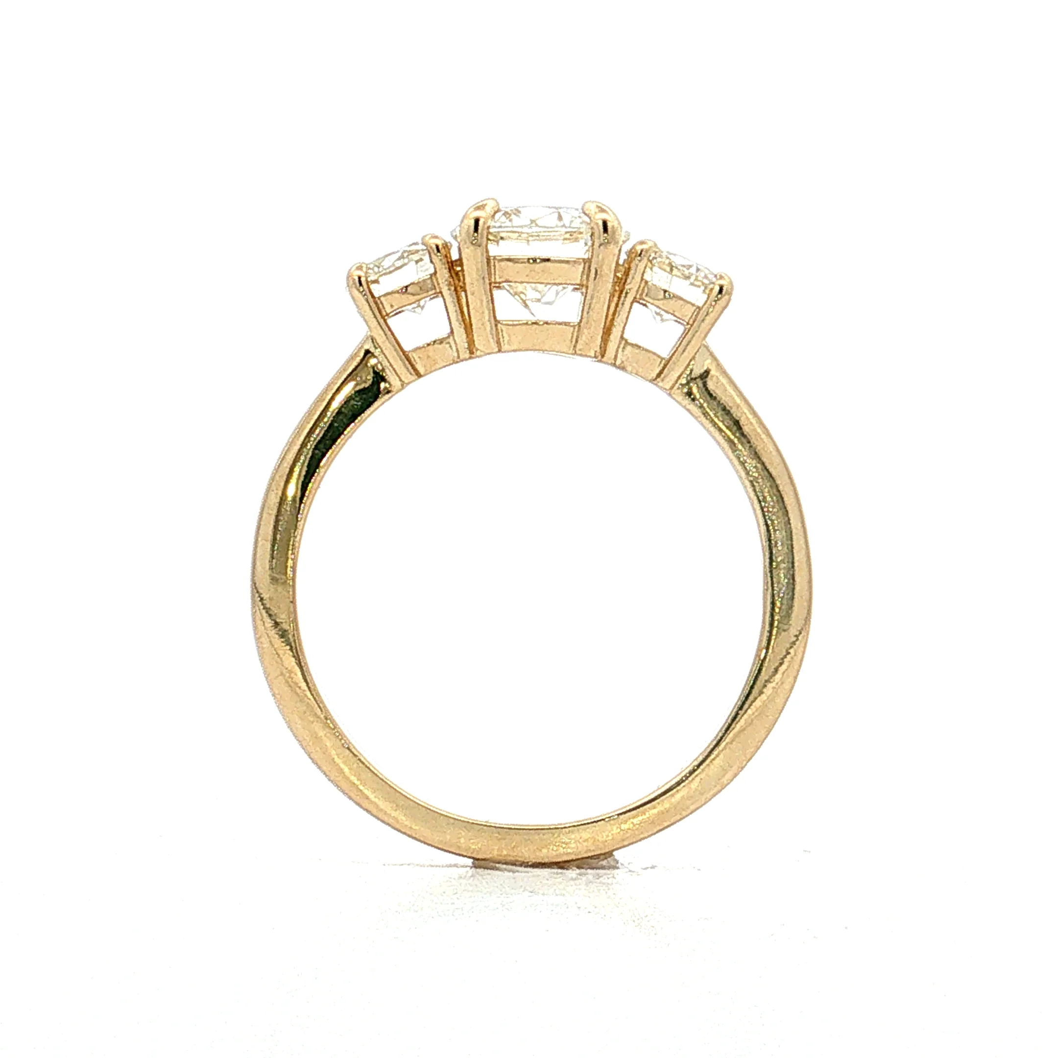 1.07 Three Stone Diamond Engagement Ring 14k - Image 4