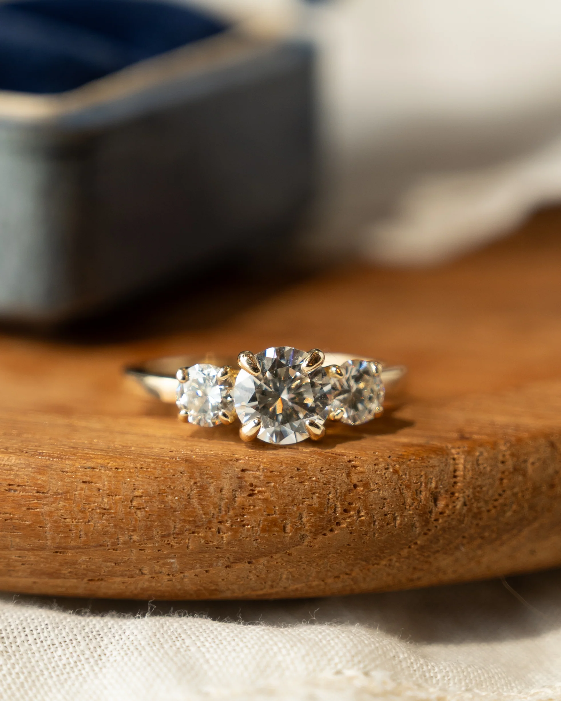 1.07 Three Stone Diamond Engagement Ring 14k - Image 6