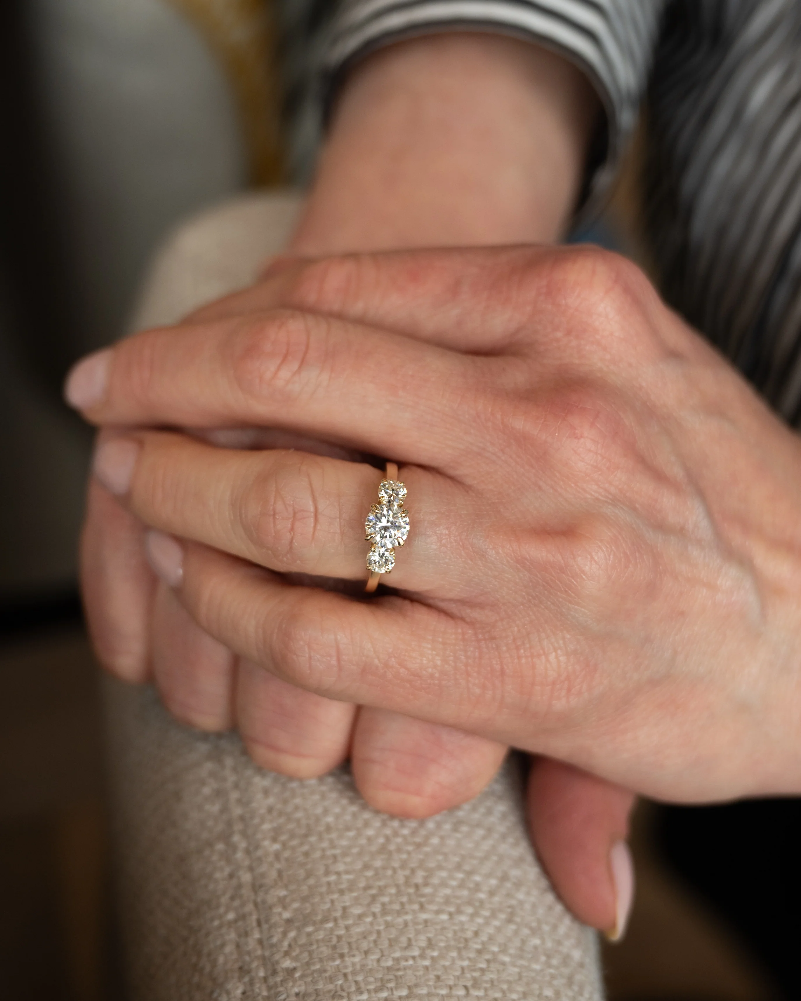 1.07 Three Stone Diamond Engagement Ring 14k - Image 7