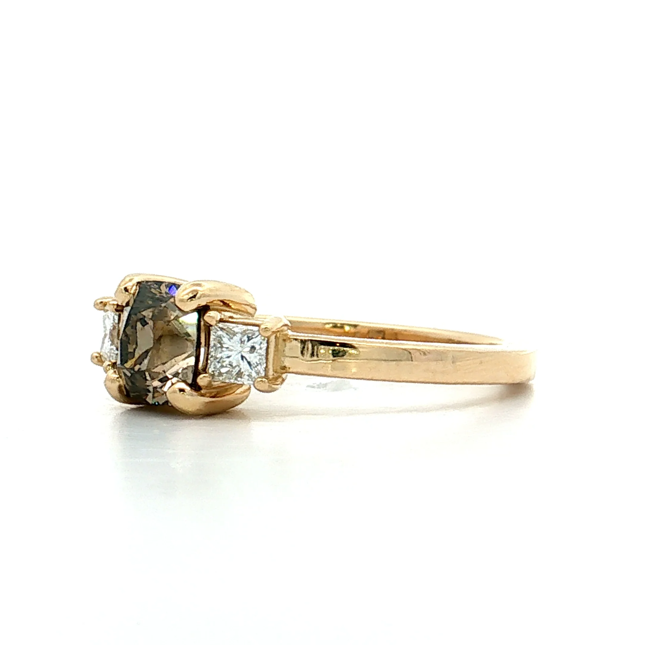 1.08 Fancy Brown Diamond Engagement Ring 14k Yellow Gold - Image 2