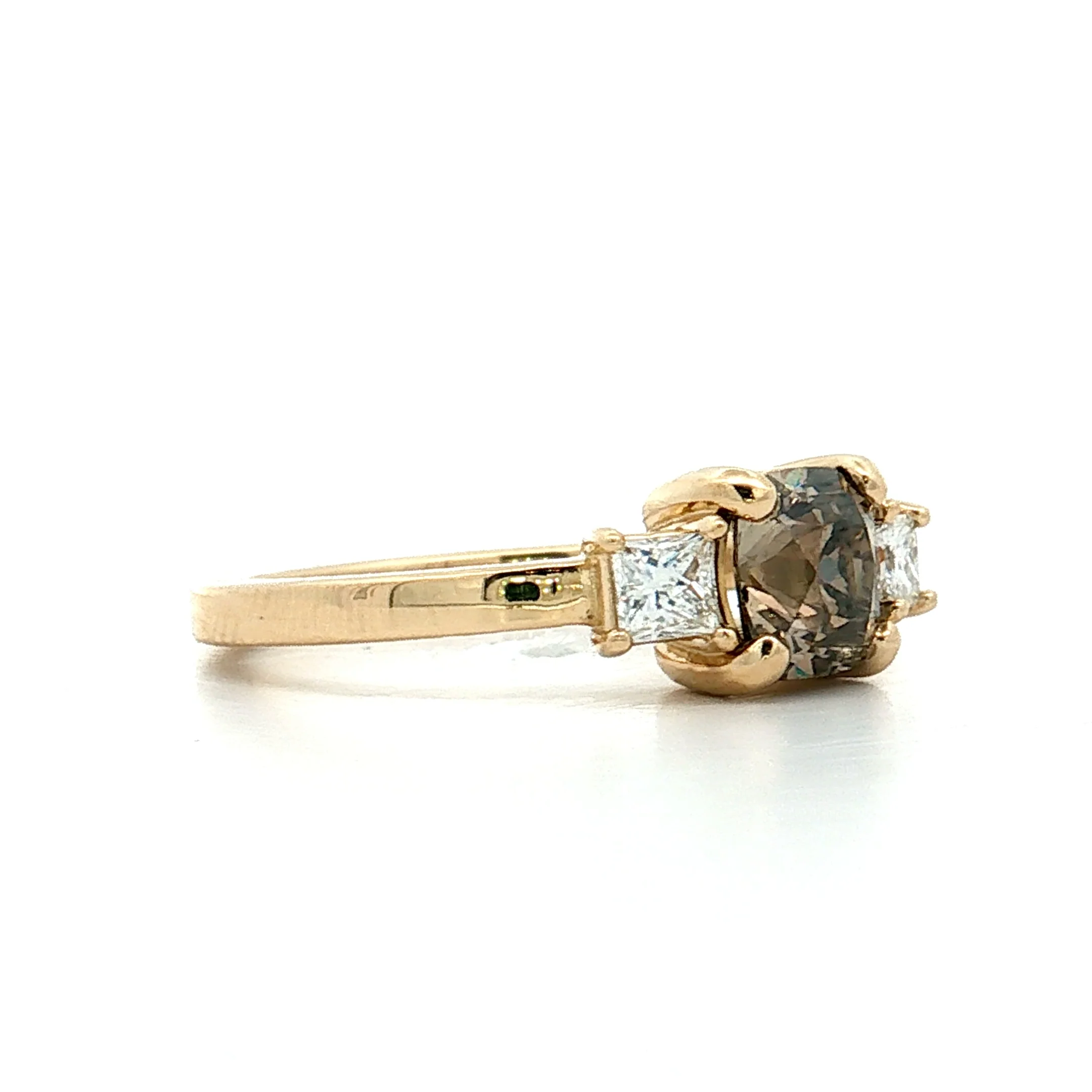 1.08 Fancy Brown Diamond Engagement Ring 14k Yellow Gold - Image 3