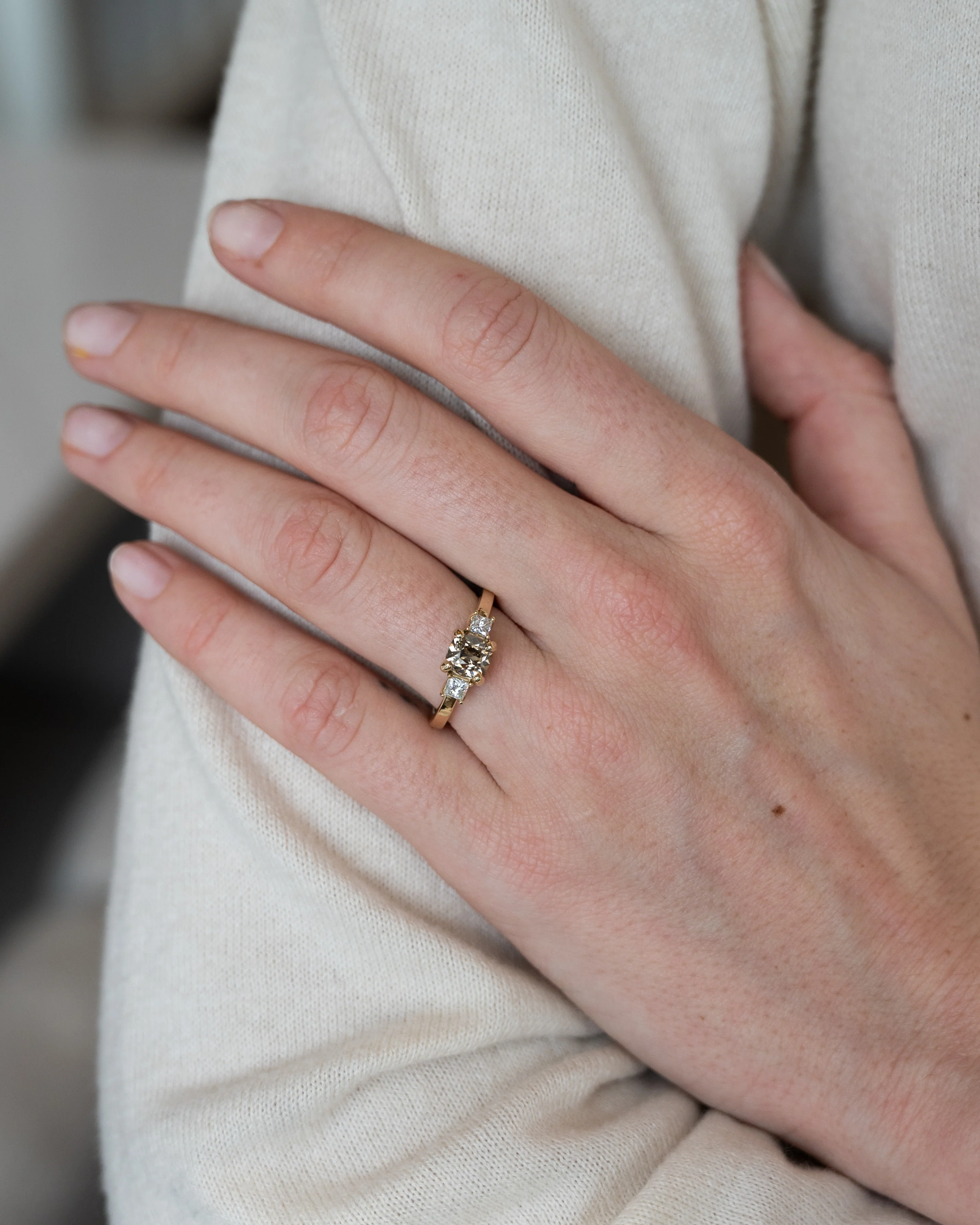 1.08 Fancy Brown Diamond Engagement Ring 14k Yellow Gold - Image 7