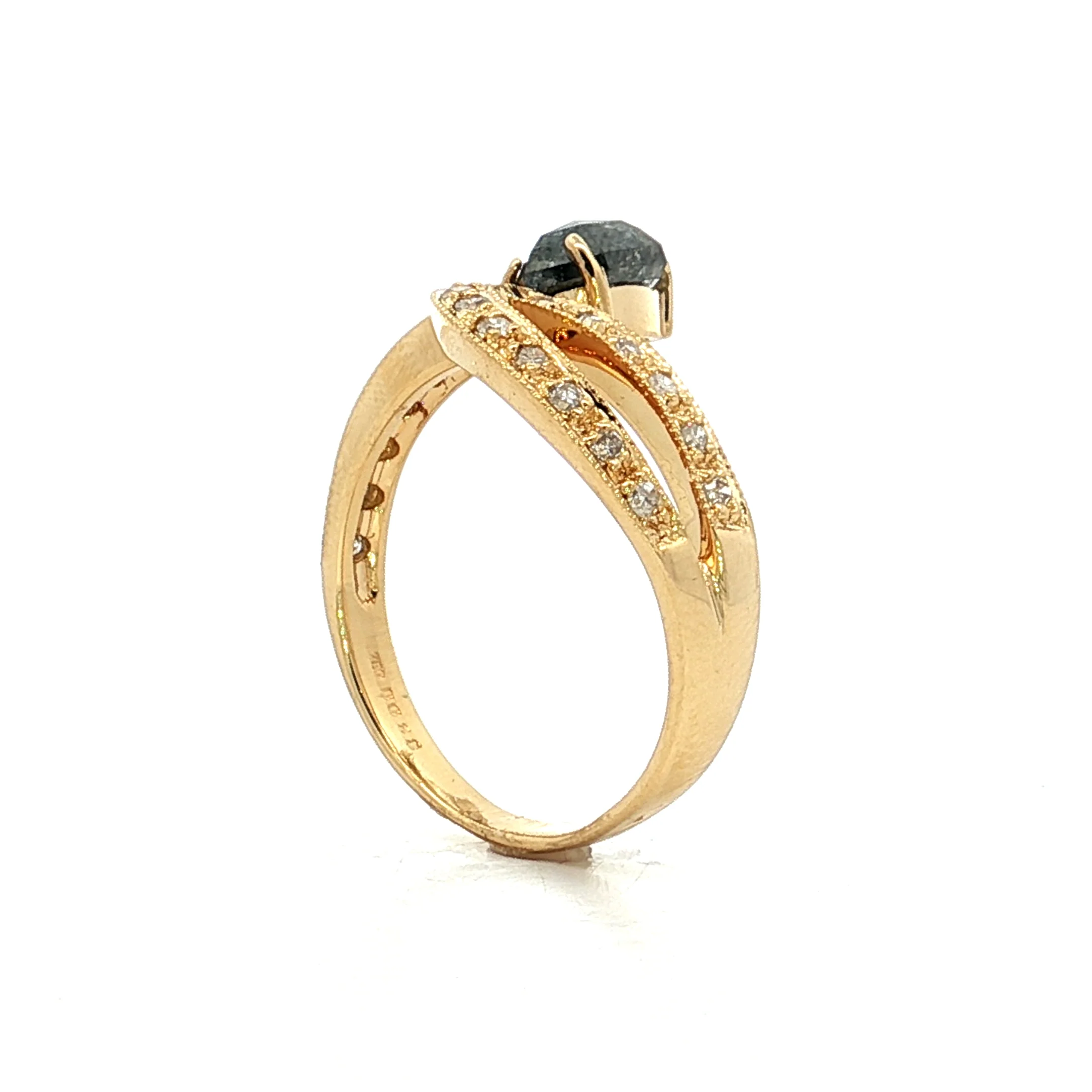 1.08 Hexagon Diamond Snake Ring 18k Yellow Gold - Image 5