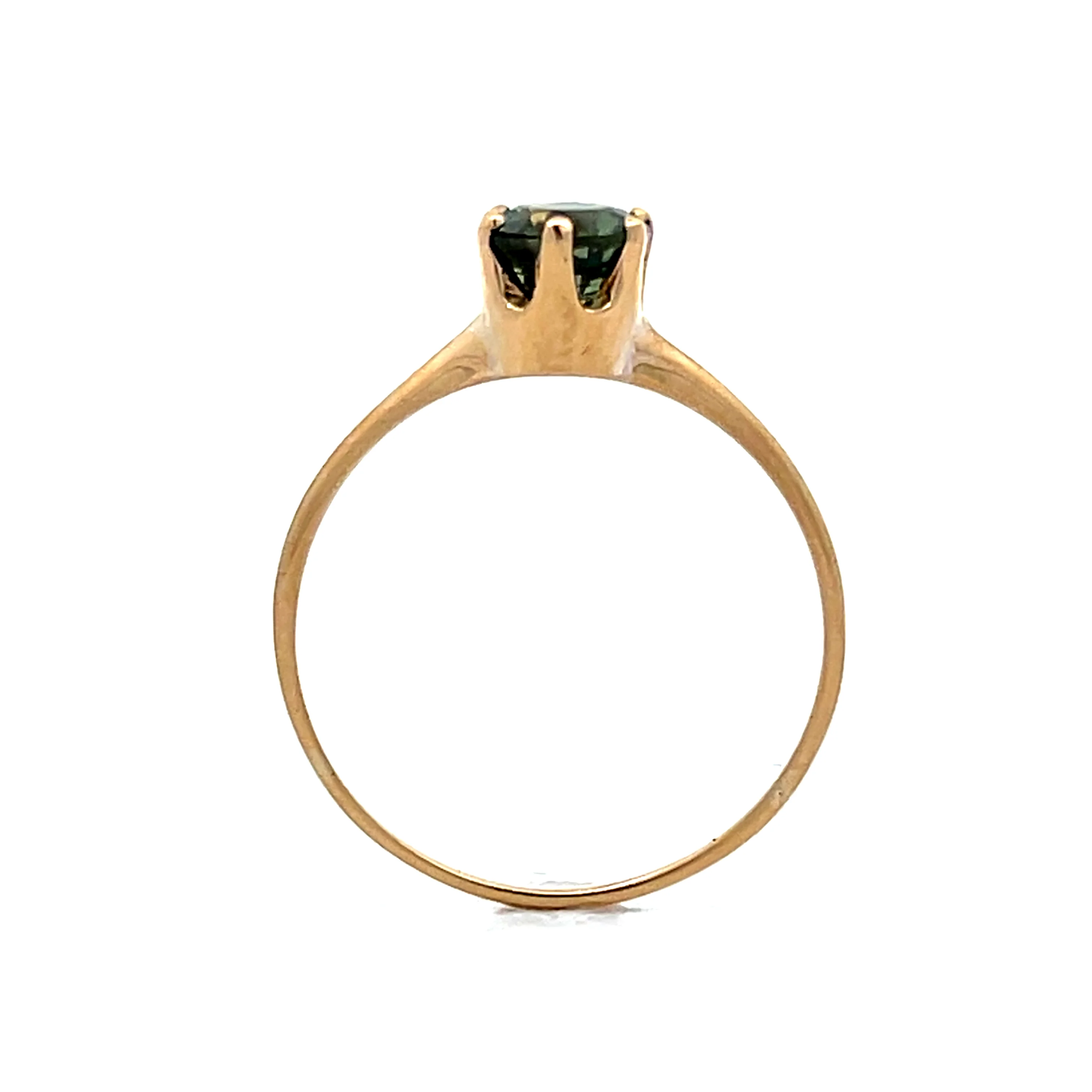 1.08 Sapphire Solitaire Engagement Ring in 14k Yellow Gold - Image 4