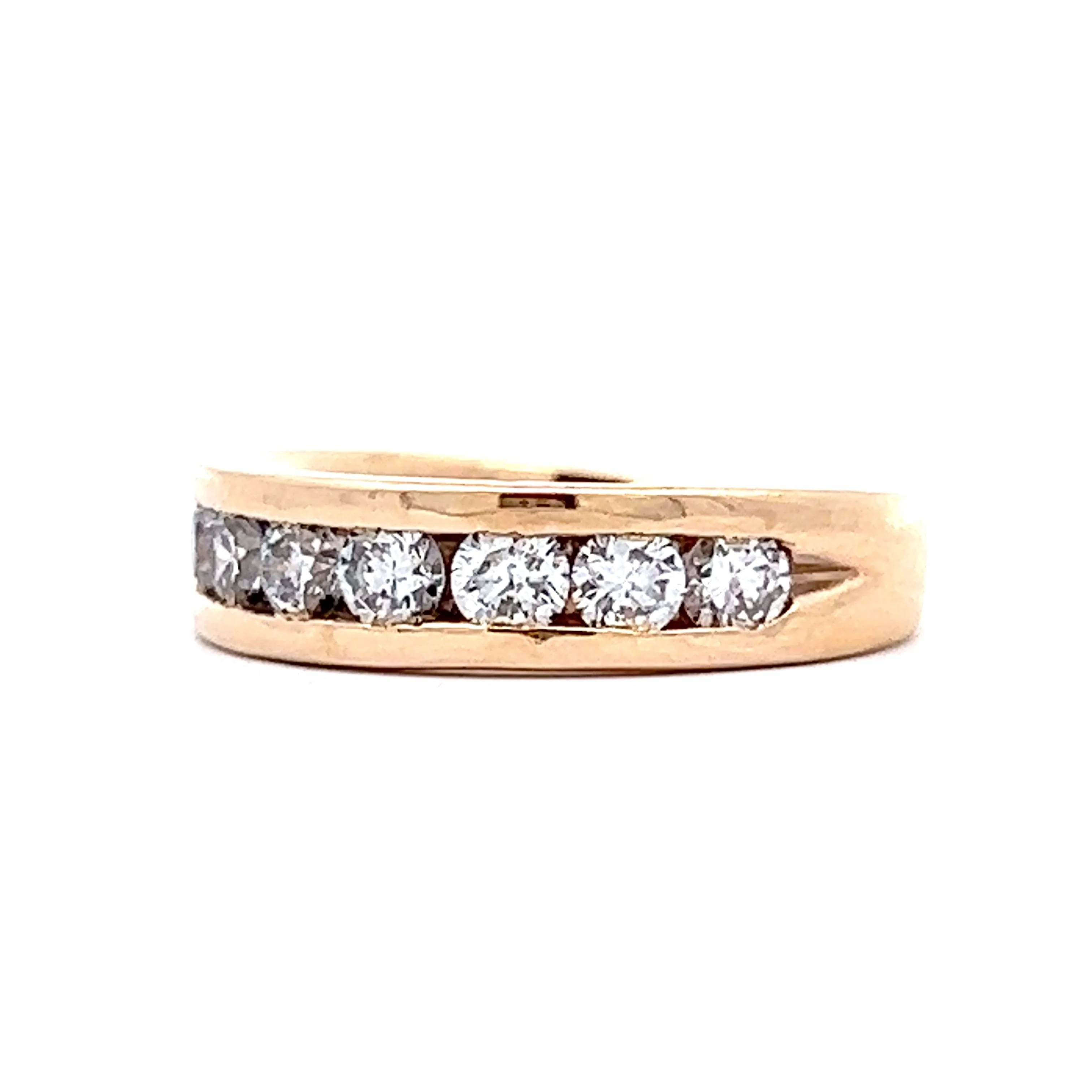1.08 Channel Set Diamond Wedding Band in 14k Yellow Gold - Image 2