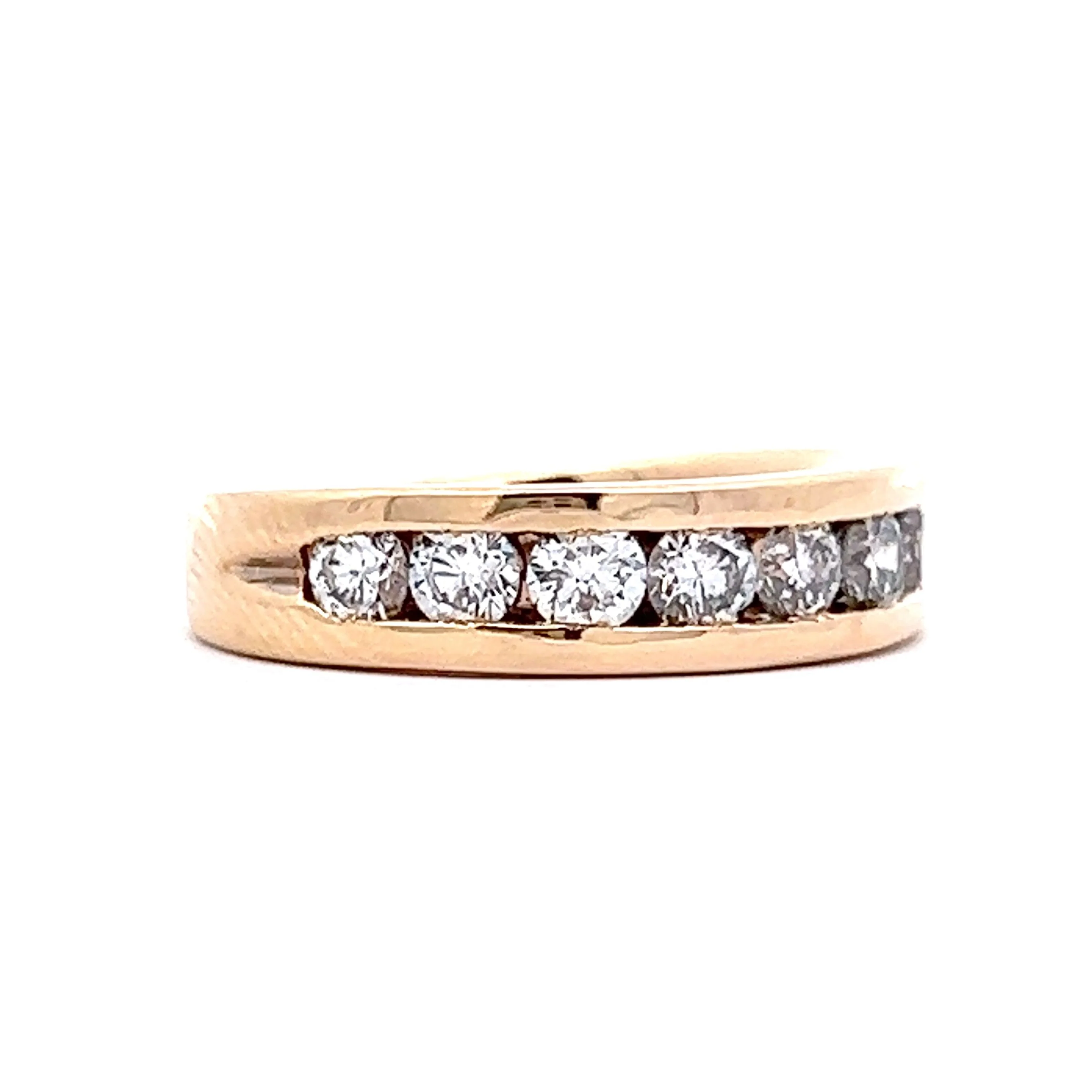 1.08 Channel Set Diamond Wedding Band in 14k Yellow Gold - Image 3