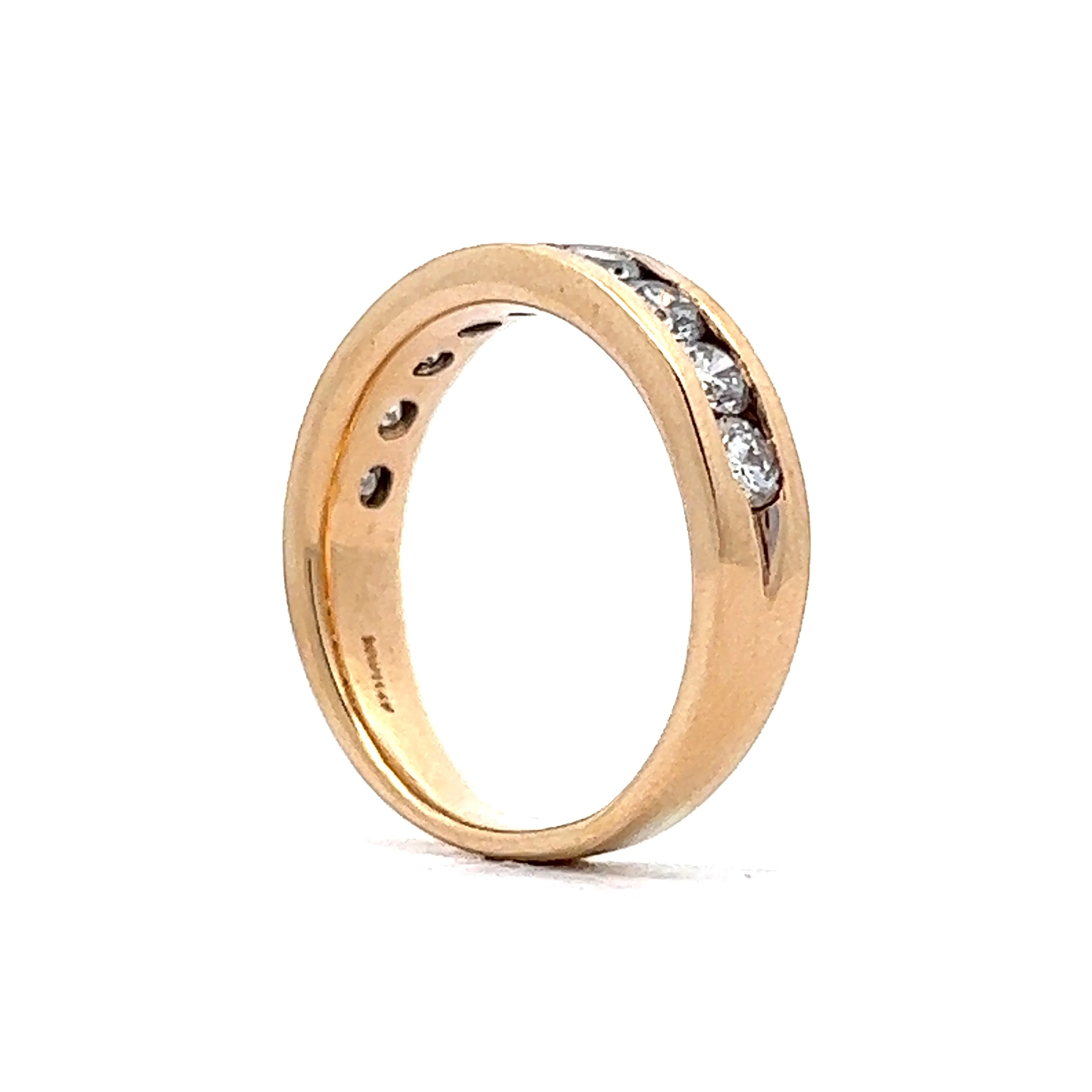1.08 Channel Set Diamond Wedding Band in 14k Yellow Gold - Image 5