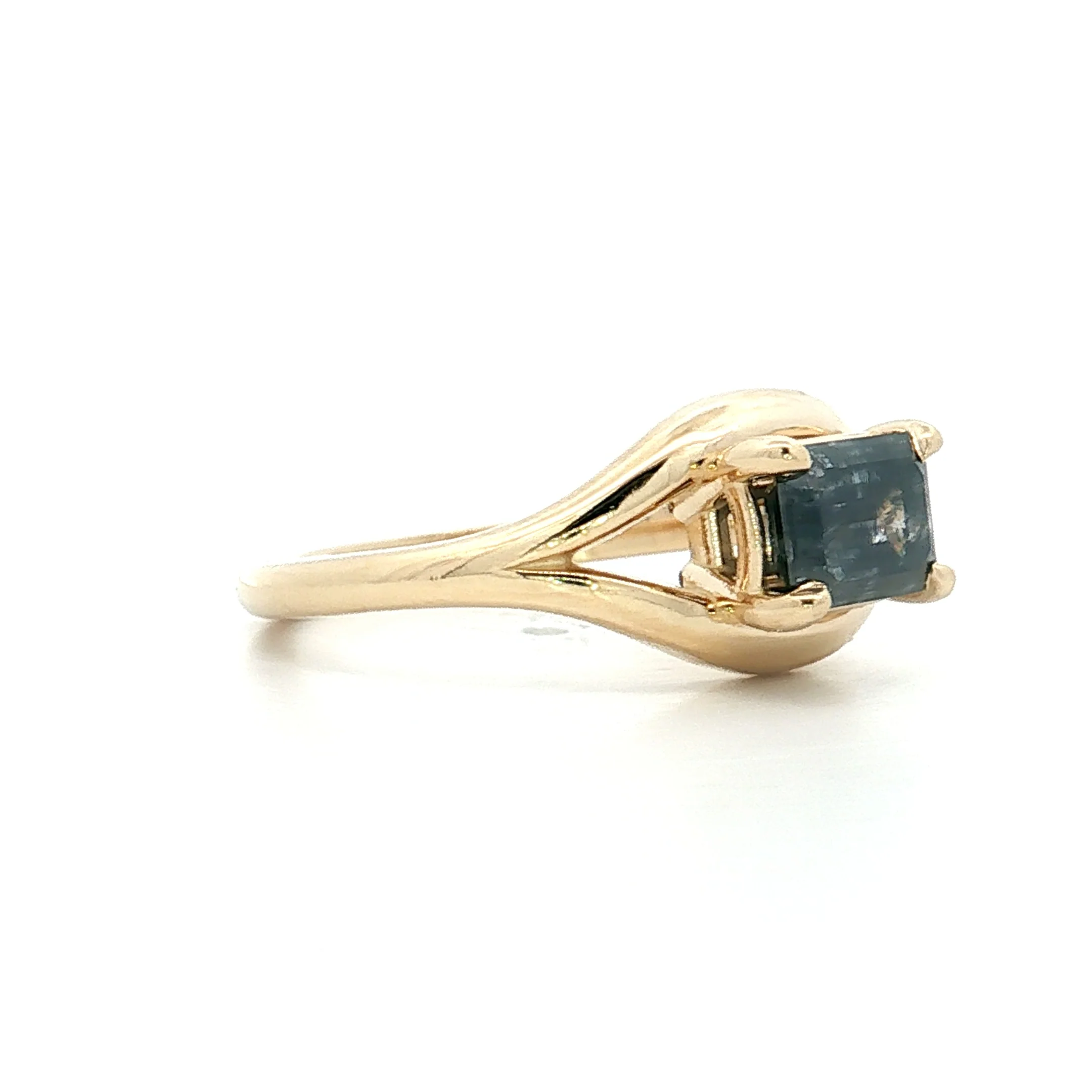 1.09 Emerald Cut Diamond Engagement Ring 14k - Image 3