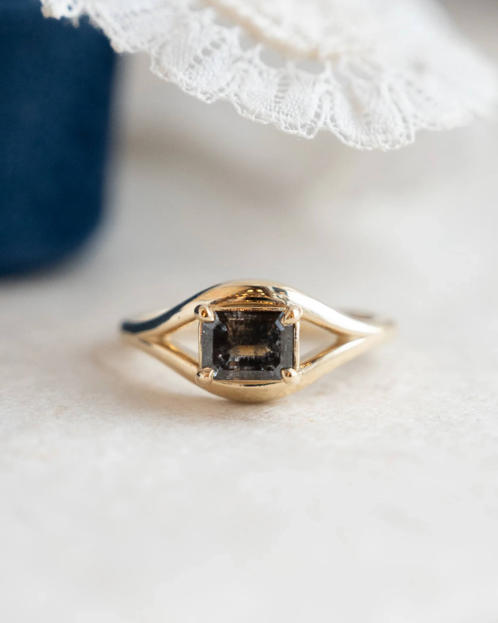 1.09 Emerald Cut Diamond Engagement Ring 14k - Image 6