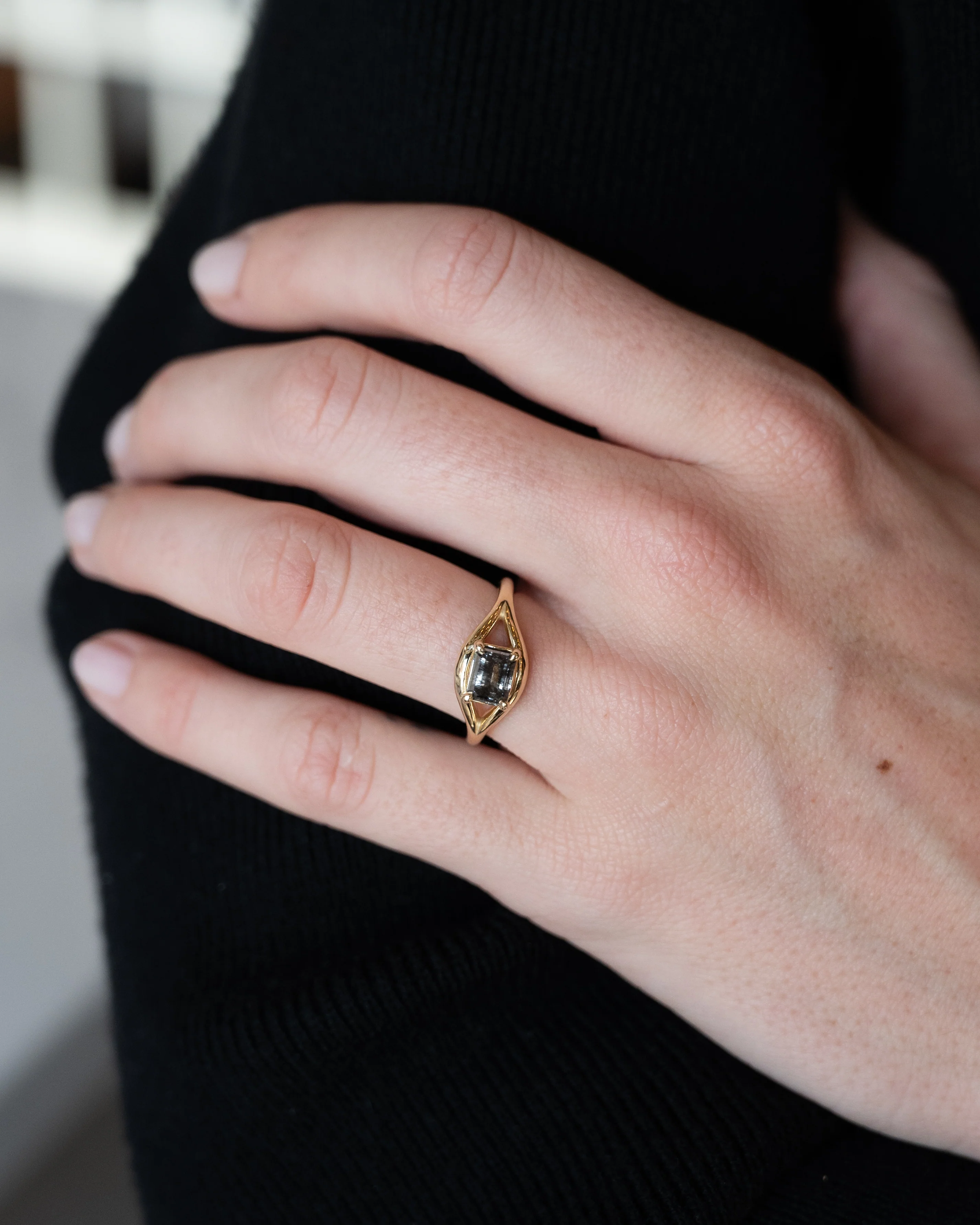 1.09 Emerald Cut Diamond Engagement Ring 14k - Image 7