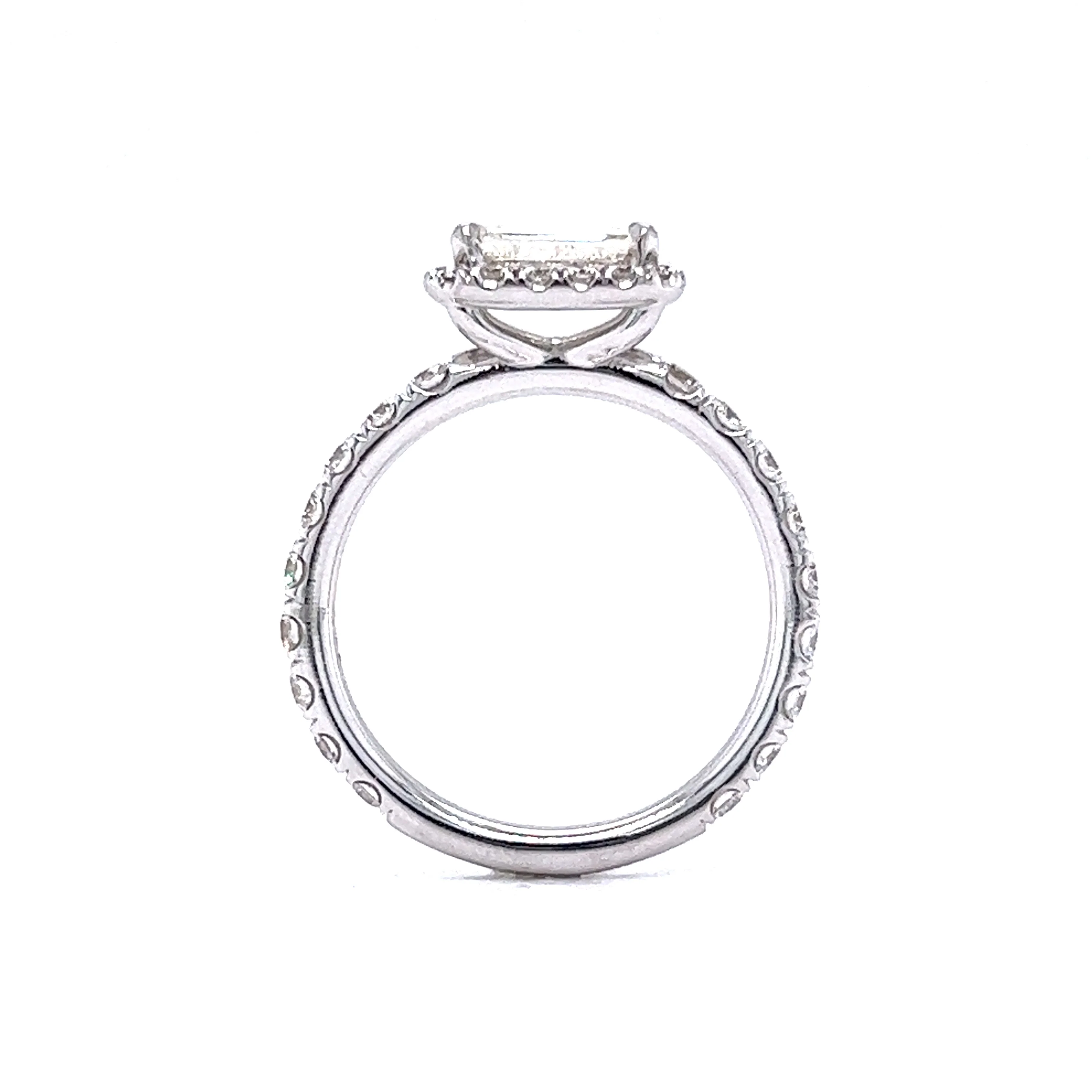 1.09 Emerald Cut Diamond Engagement Ring in 18k White Gold - Image 4