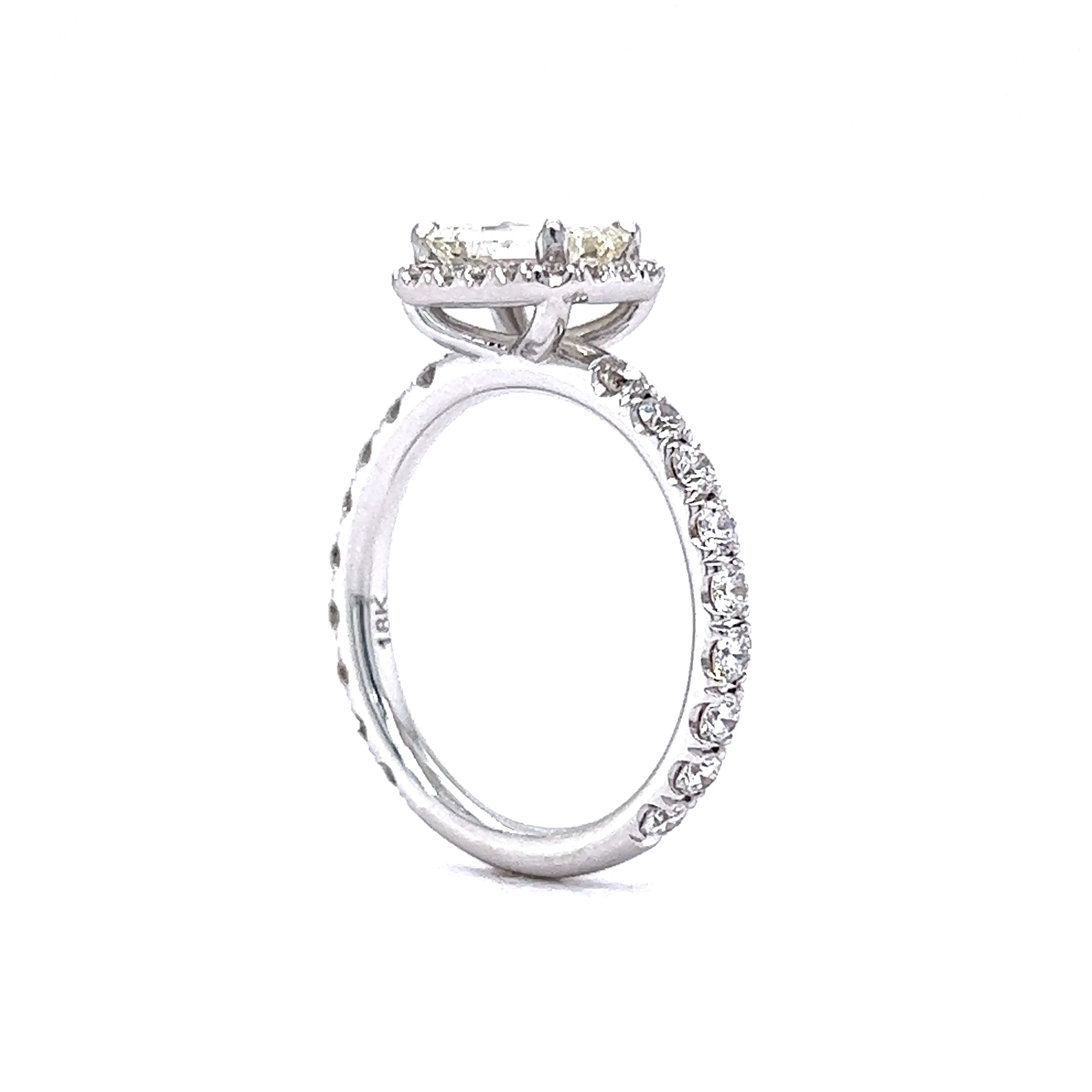 1.09 Emerald Cut Diamond Engagement Ring in 18k White Gold - Image 5