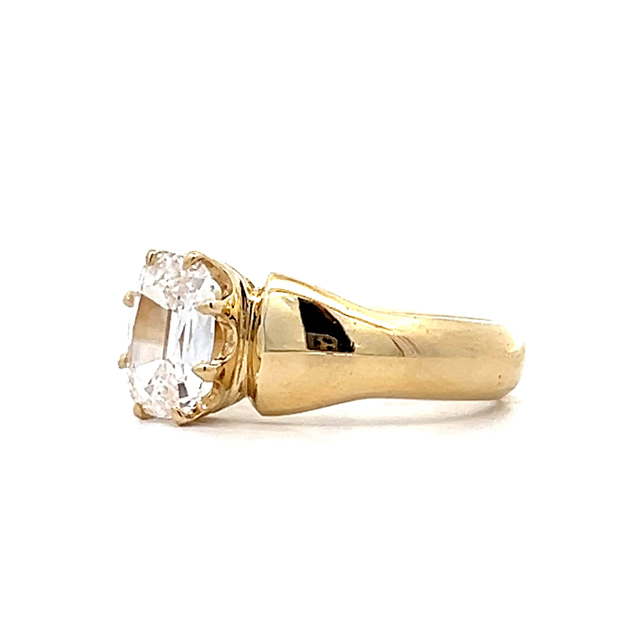 1.09 Old Mine Cushion Cut Diamond Engagement Ring 14k - Image 2